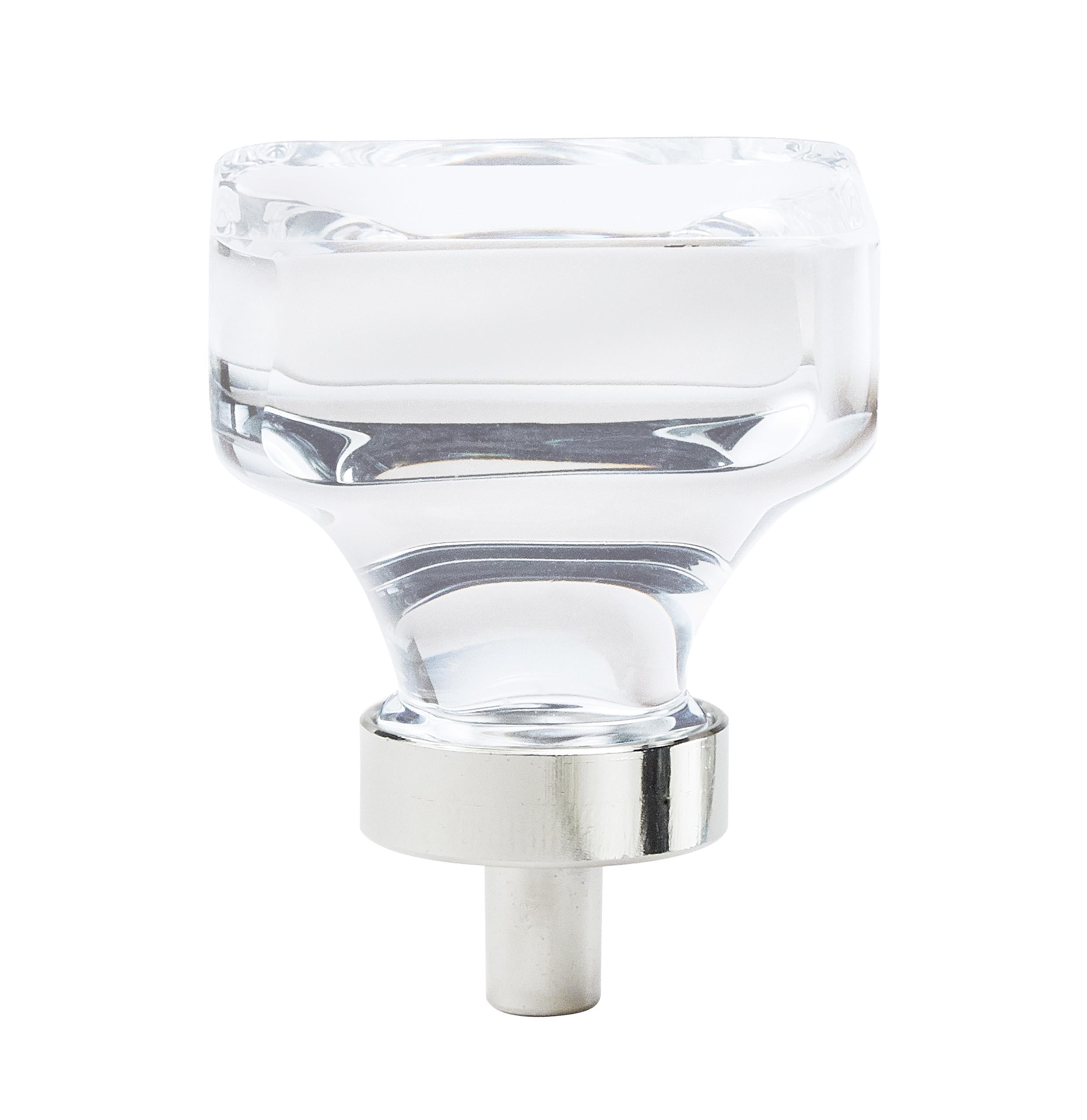 Glacio 1-3/8 inch (35mm) Length Clear/Polished Nickel Cabinet Knob