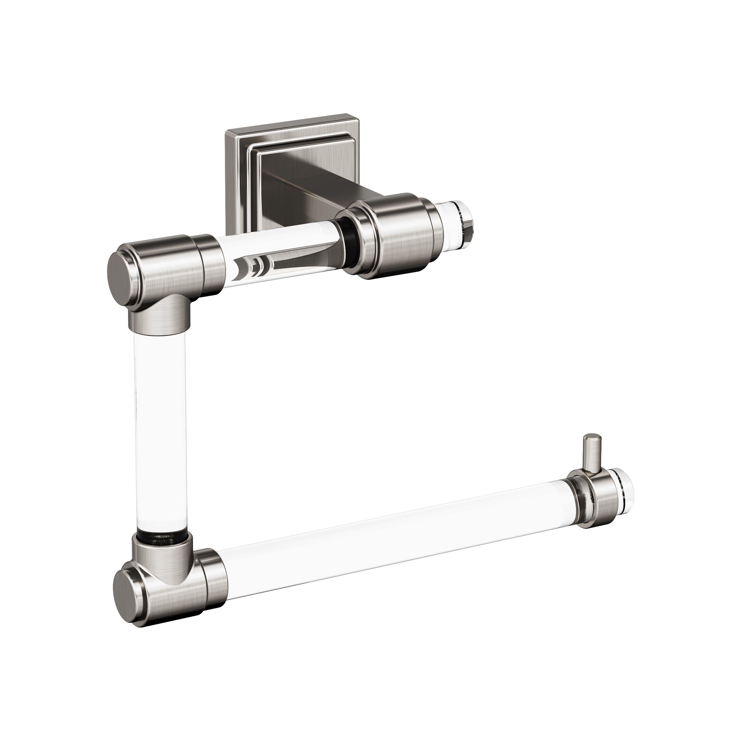 Glacio Clear/Brushed Nickel Open Towel Ring
