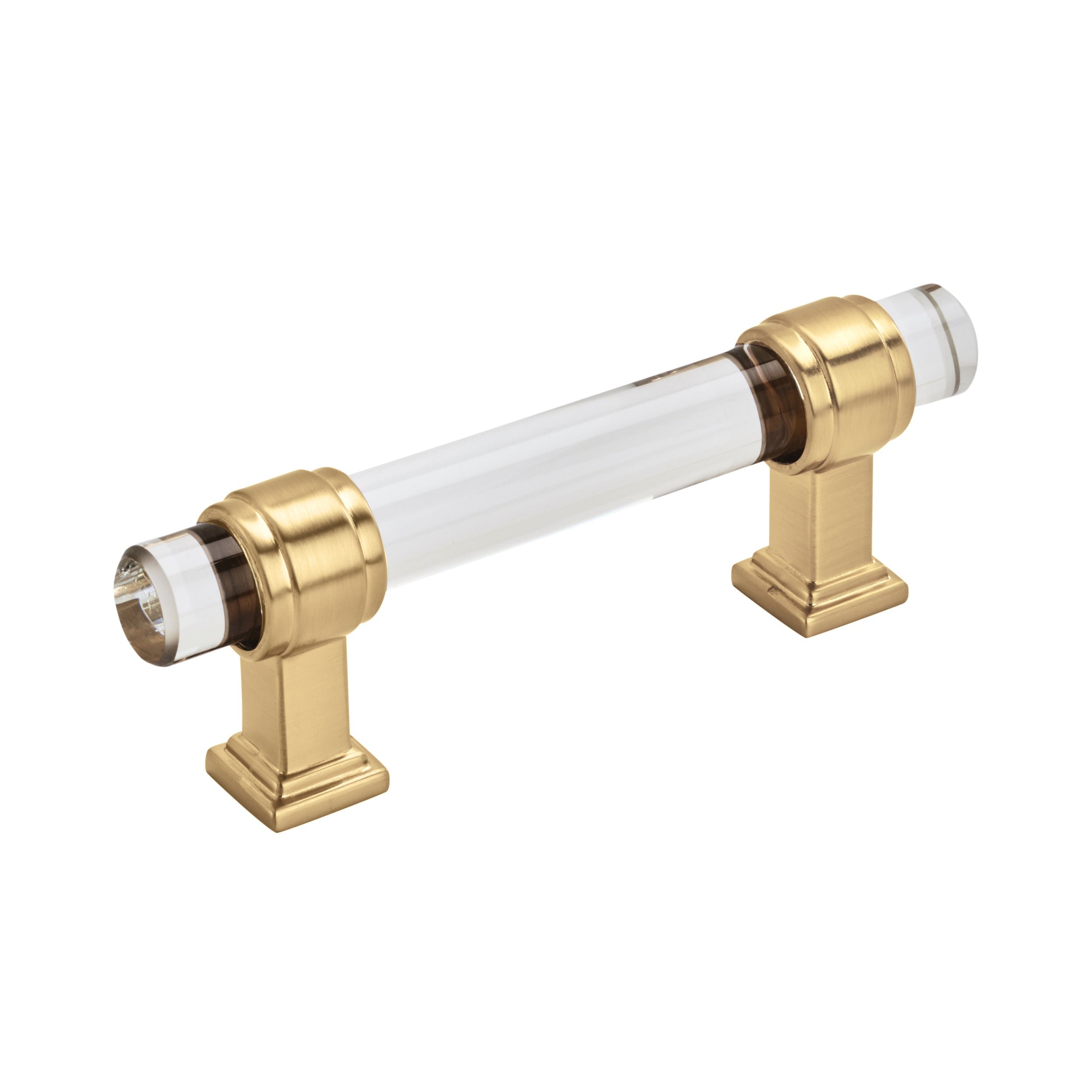 Glacio 3 inch (76mm) Center-to-Center Clear/Champagne Bronze Cabinet Pull