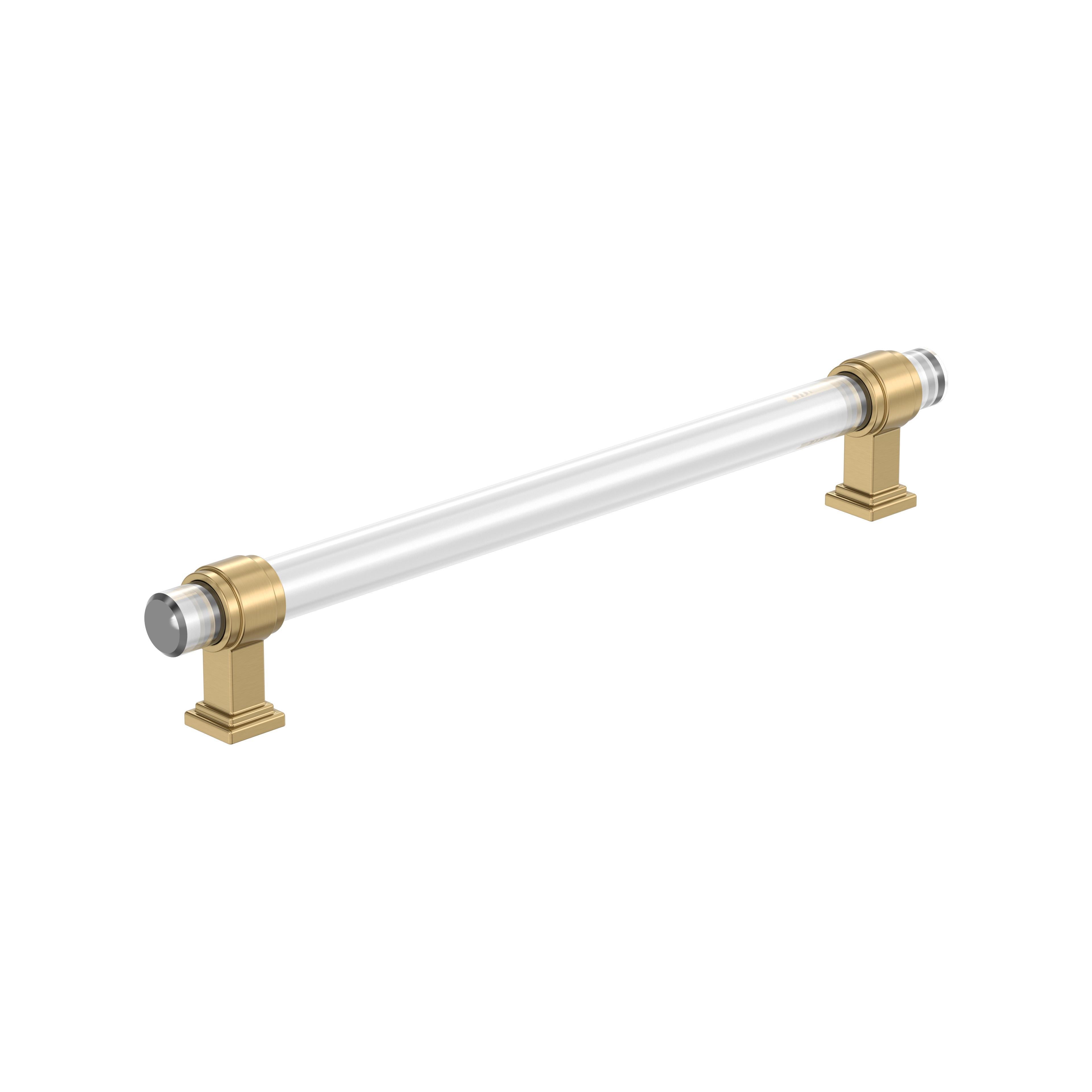 Glacio 8 inch (203mm) Center-to-Center Clear/Champagne Bronze Cabinet Pull