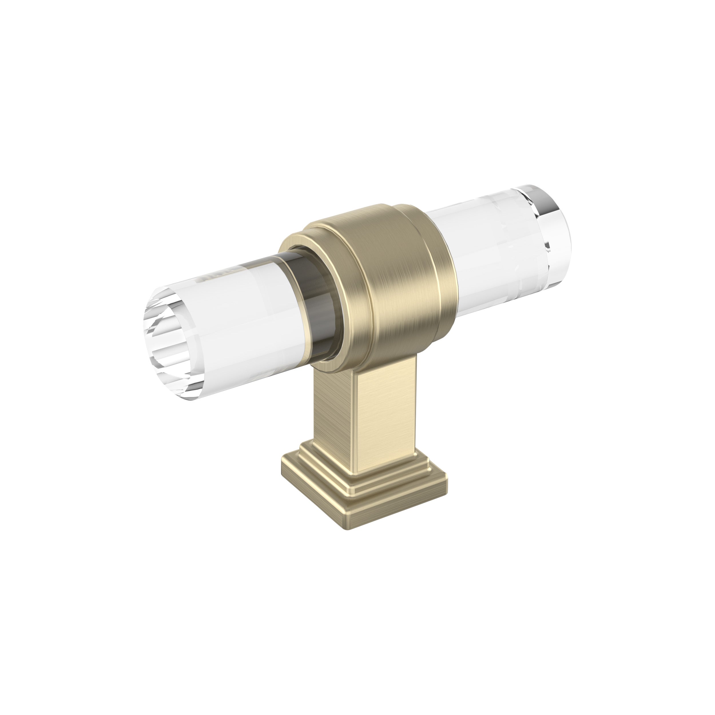 Glacio 2-1/8 inch (54mm) Length Clear/Golden Champagne Cabinet Knob