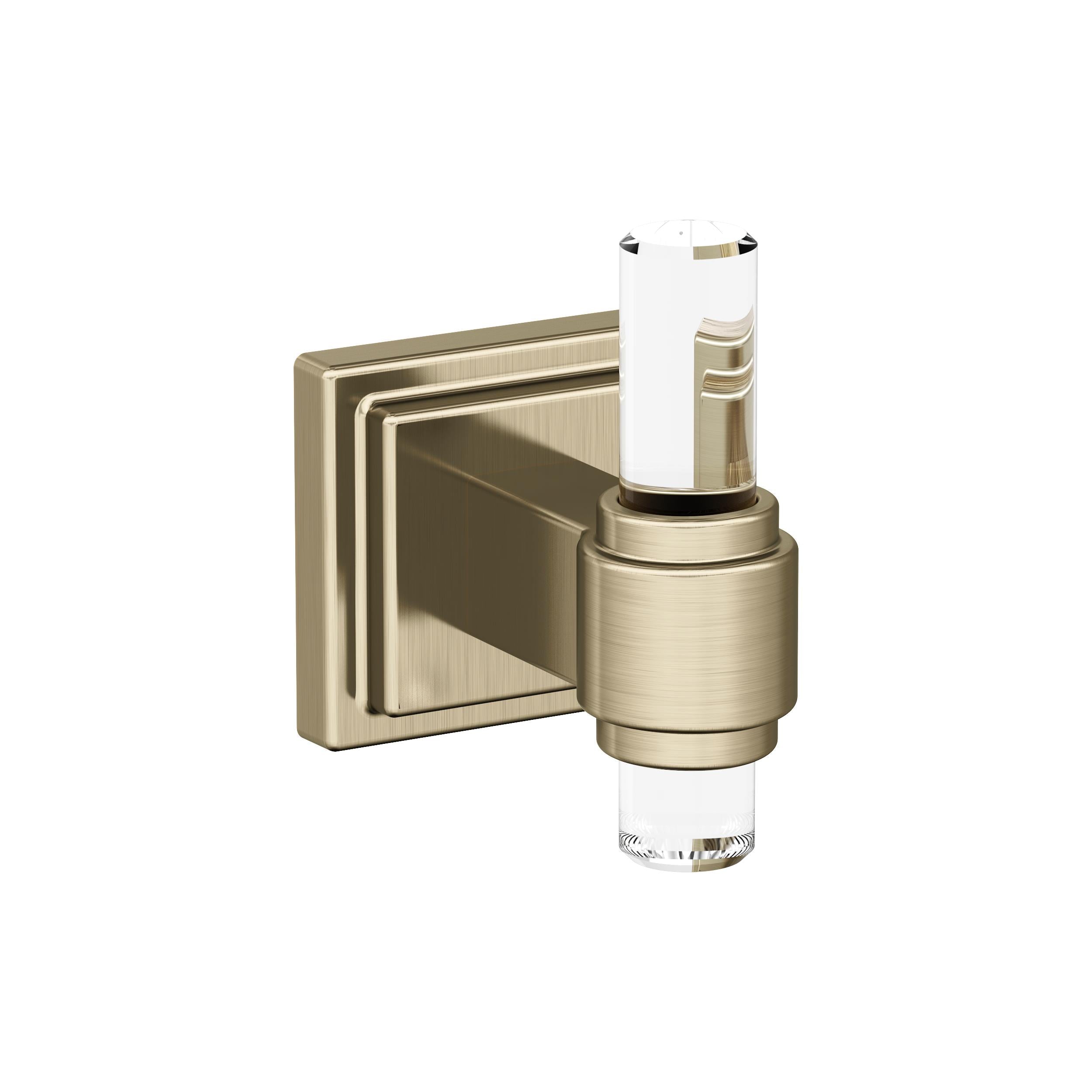 Glacio Clear/Golden Champagne Single Prong Robe Hook