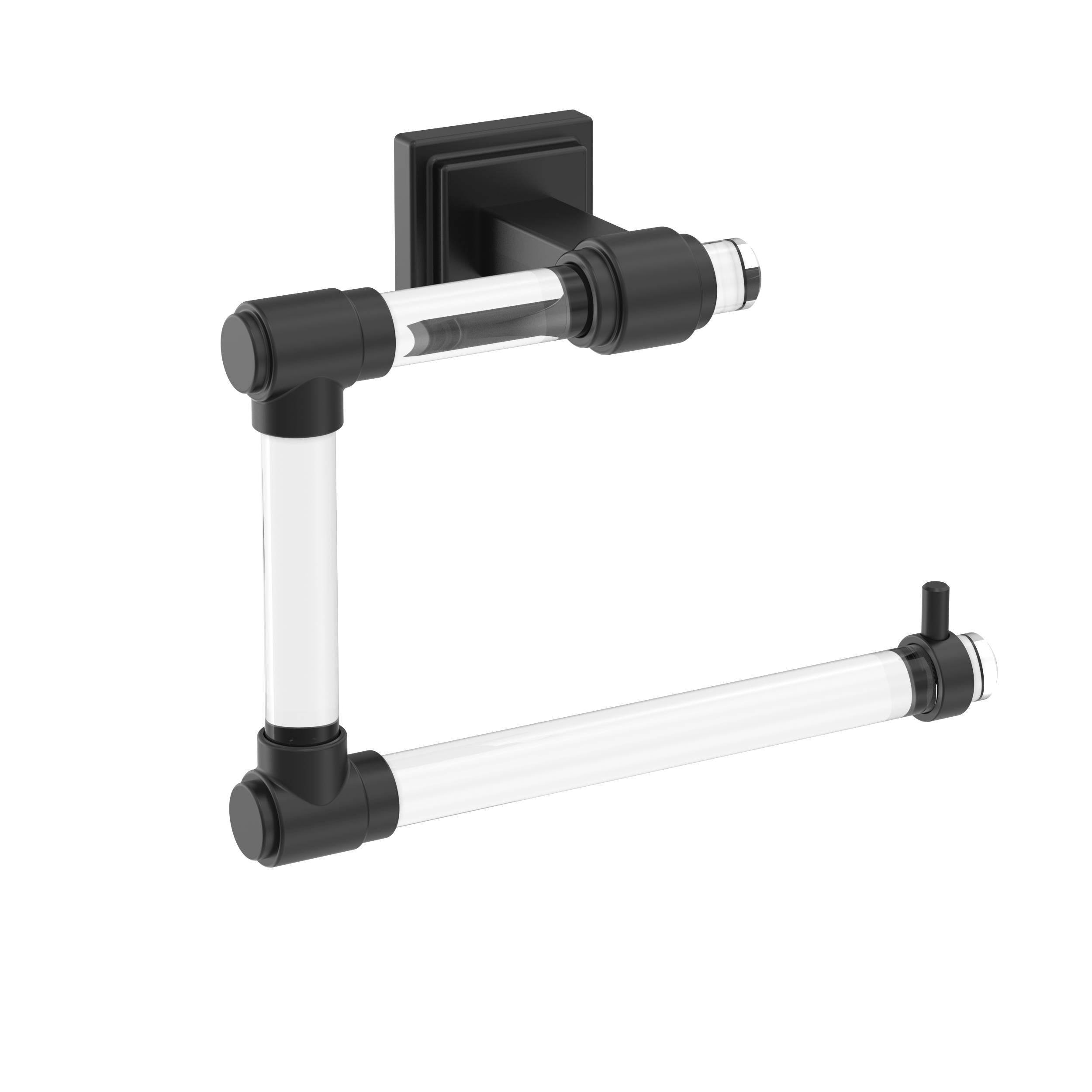 Glacio Clear/Matte Black Open Towel Ring