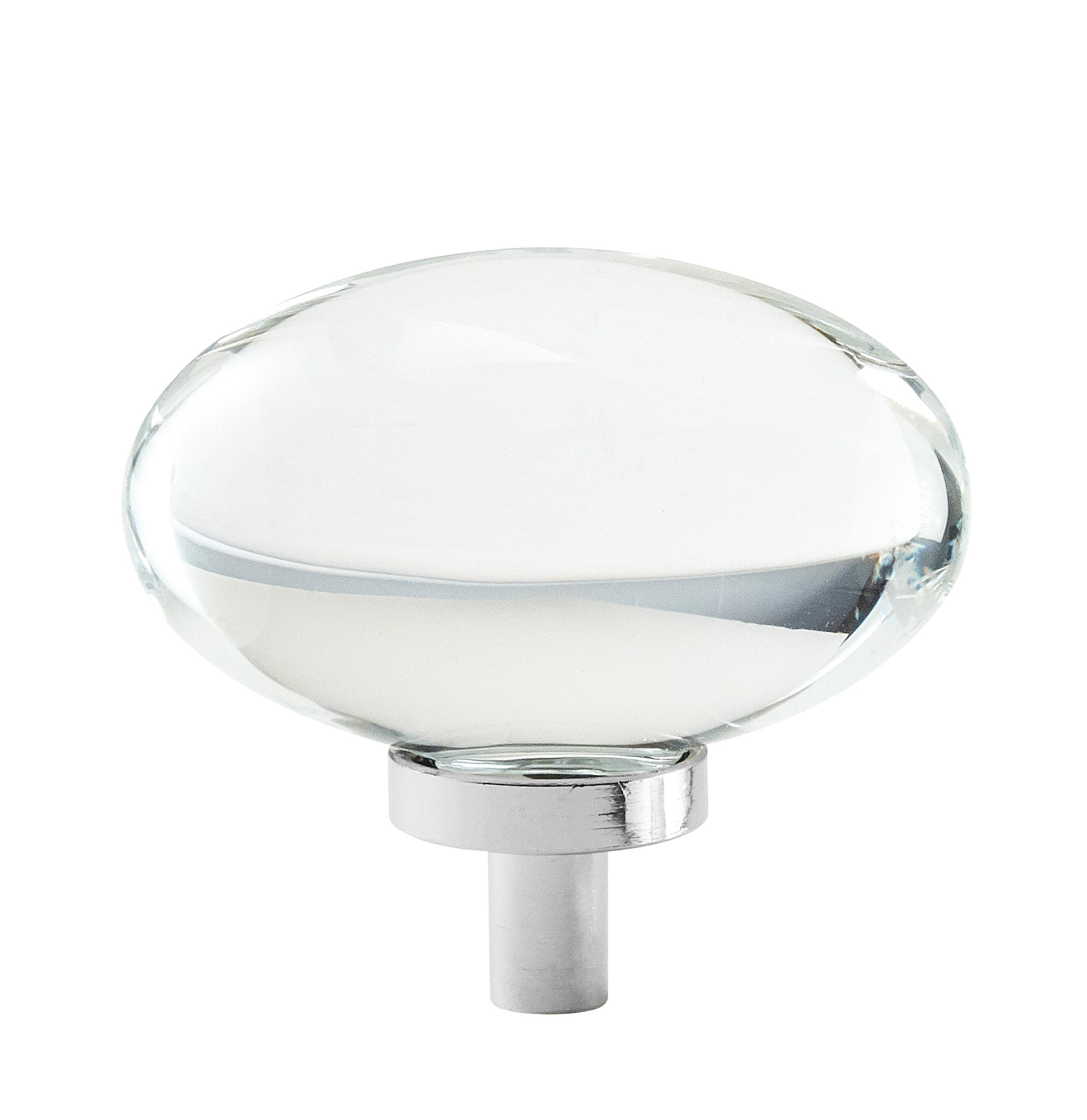Glacio 1-3/4 inch (44mm) Length Clear/Polished Chrome Cabinet Knob