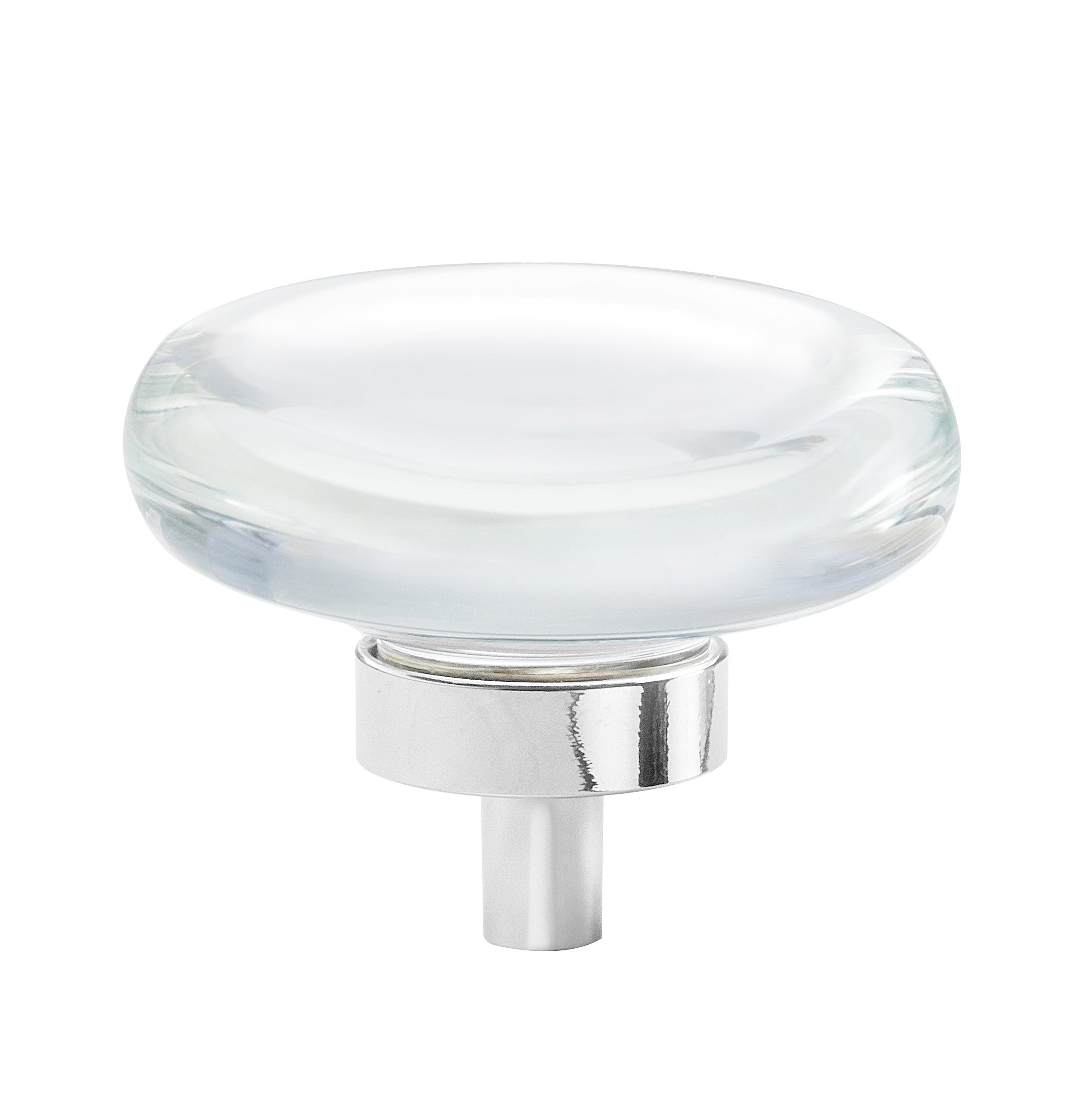 Glacio 1-3/4 inch (44mm) Diameter Clear/Polished Chrome Cabinet Knob
