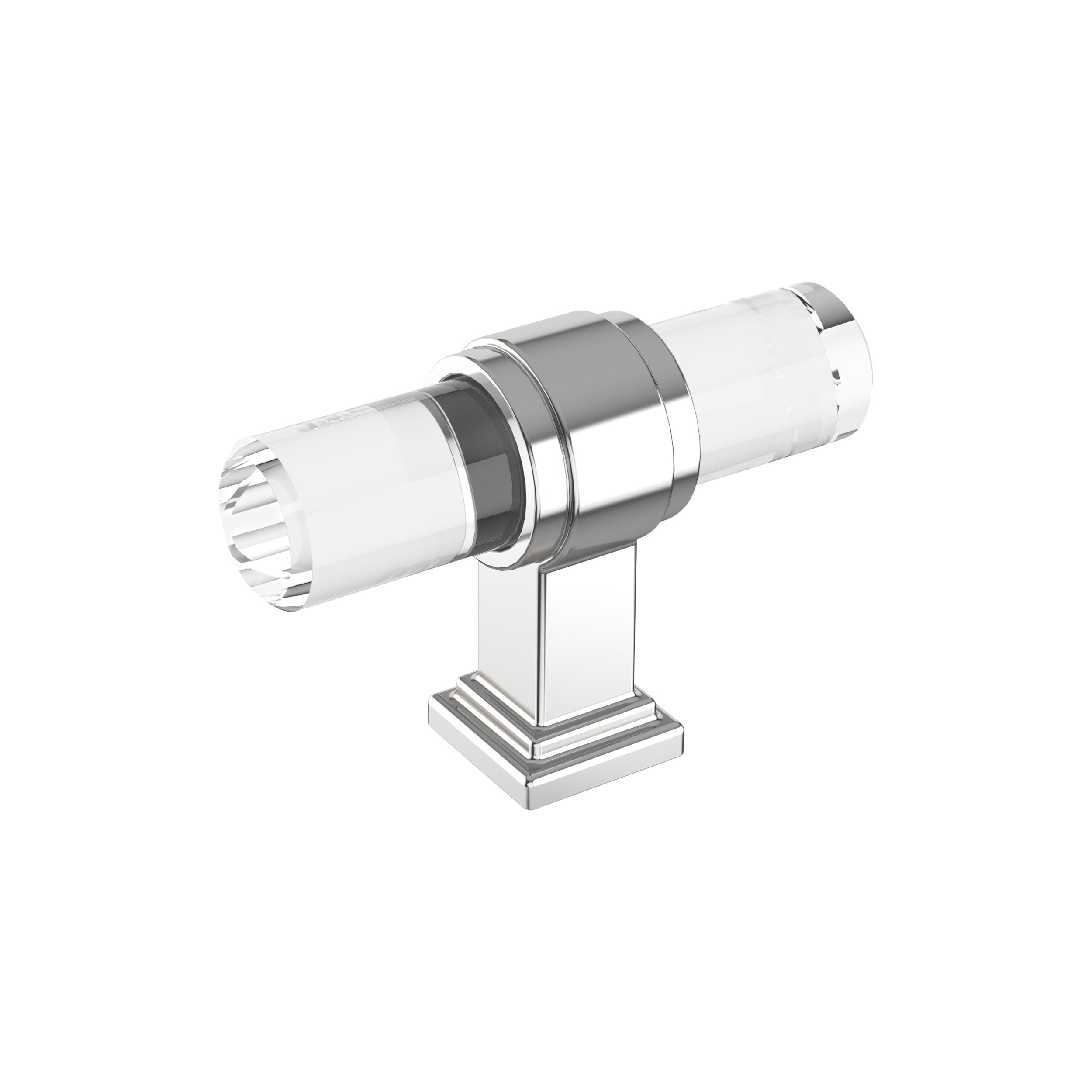 Glacio 2-1/8 inch (54mm) Length Clear/Polished Chrome Cabinet Knob