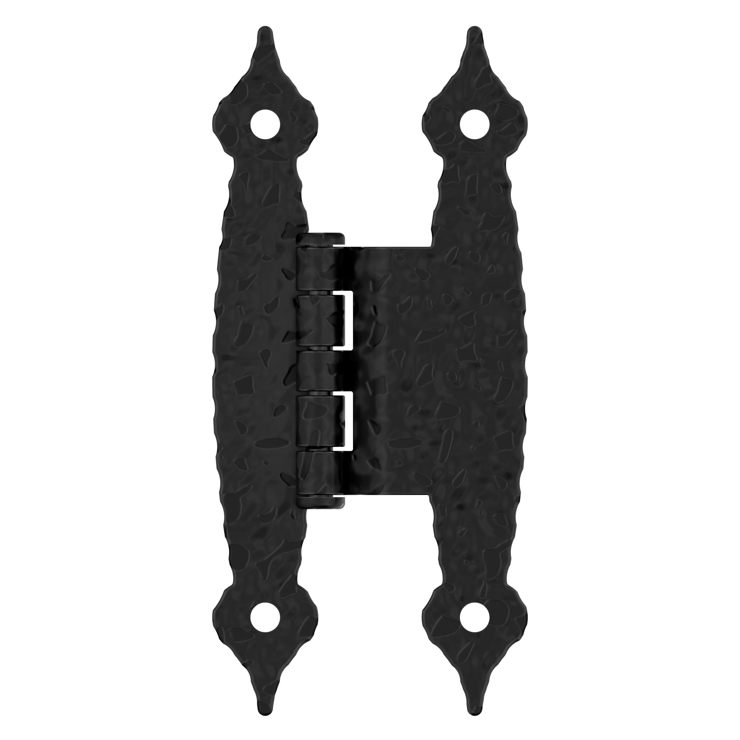 3/8 inch (10mm) Offset Non-Self Closing Face Mount Colonial Black Cabinet Hinge - 1 Pair