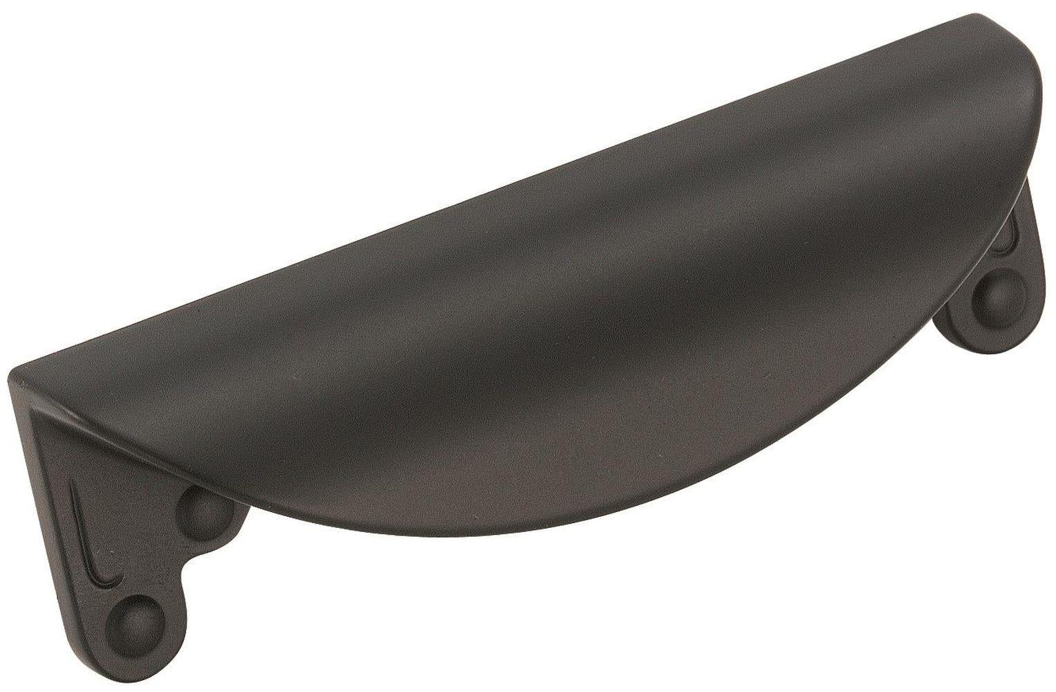 Inspirations 3 inch (76mm) Center-to-Center Matte Black Cabinet Cup Pull