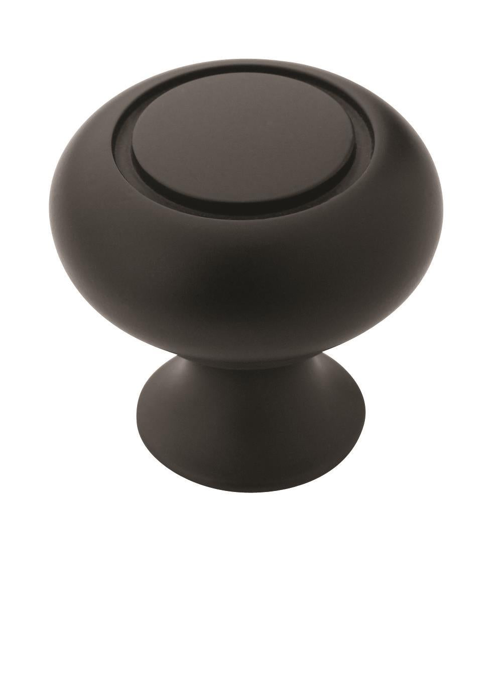 Everyday Heritage 1-1/4 inch (32mm) Diameter Matte Black Cabinet Knob