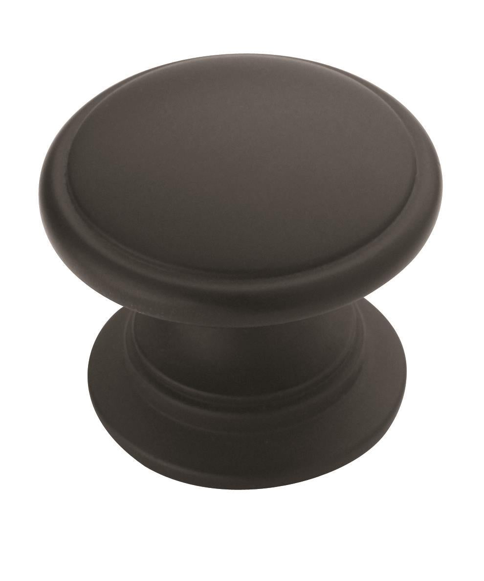 Ravino 1-1/4 inch (32mm) Diameter Matte Black Cabinet Knob