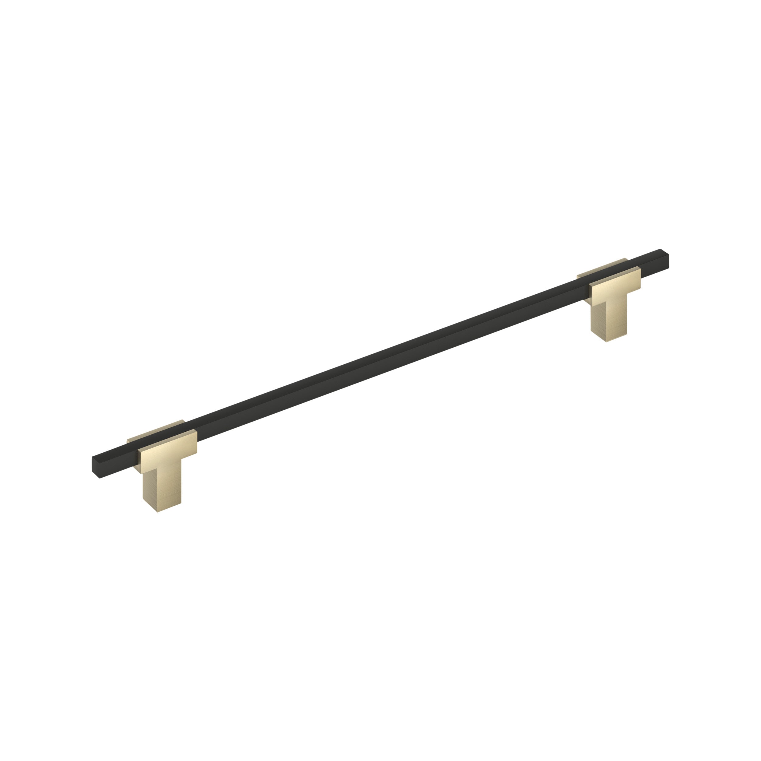 Urbanite 10-1/16 inch (256mm) Center-to-Center Golden Champagne/Matte Black Cabinet Pull