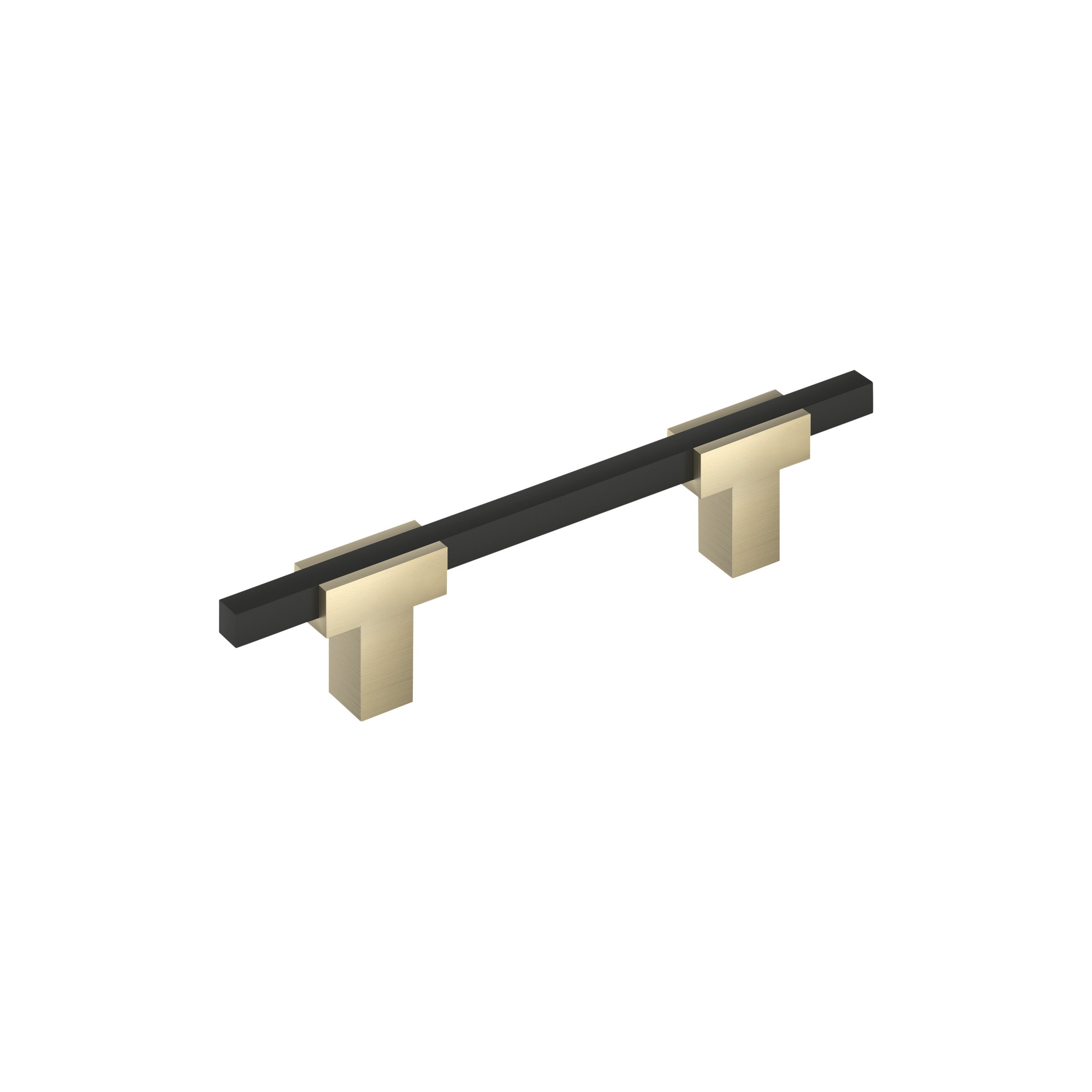 Urbanite 3-3/4 inch (96mm) Center-to-Center Golden Champagne/Matte Black Cabinet Pull