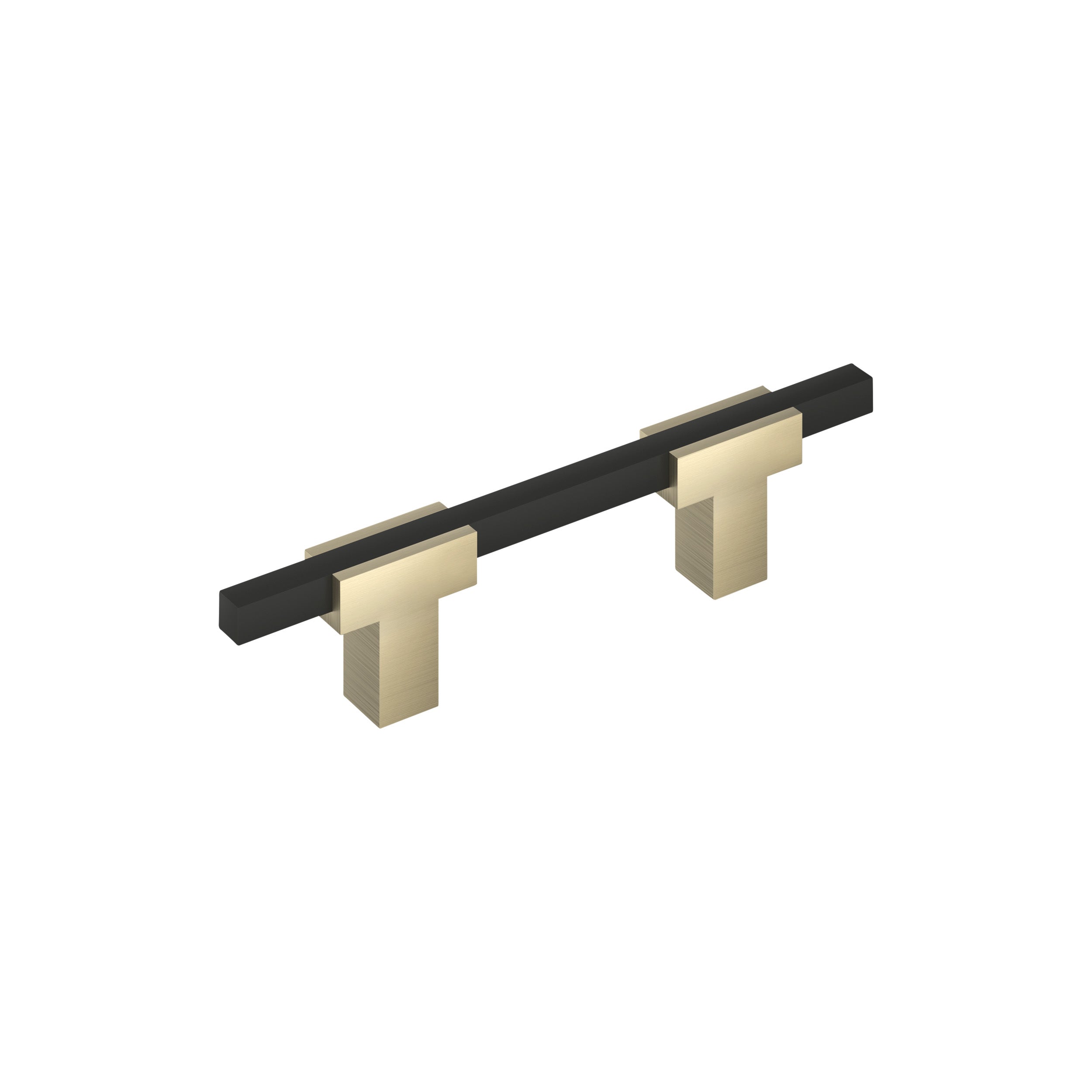 Urbanite 3 inch (76mm) Center-to-Center Golden Champagne/Matte Black Cabinet Pull