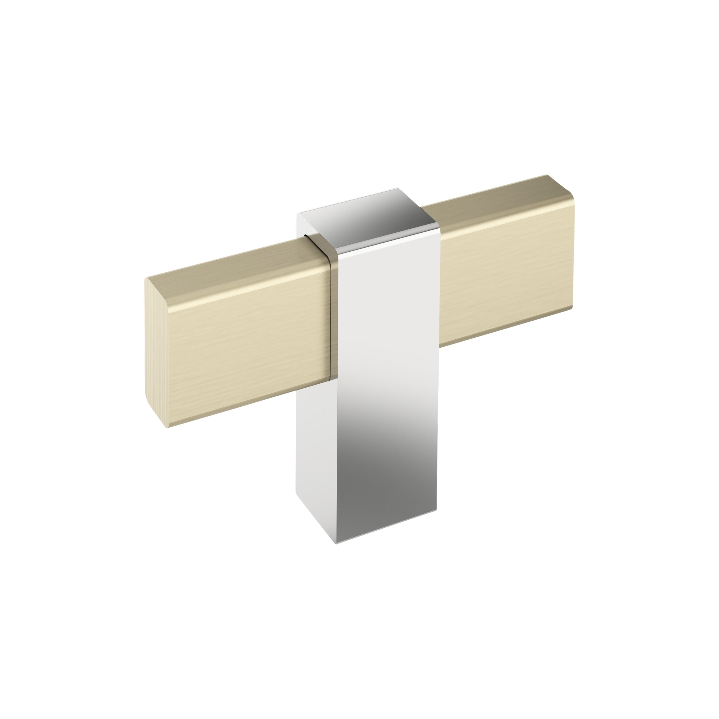 Mulino 2-3/8 inch (60mm) Length Golden Champagne/Polished Chrome Cabinet Knob