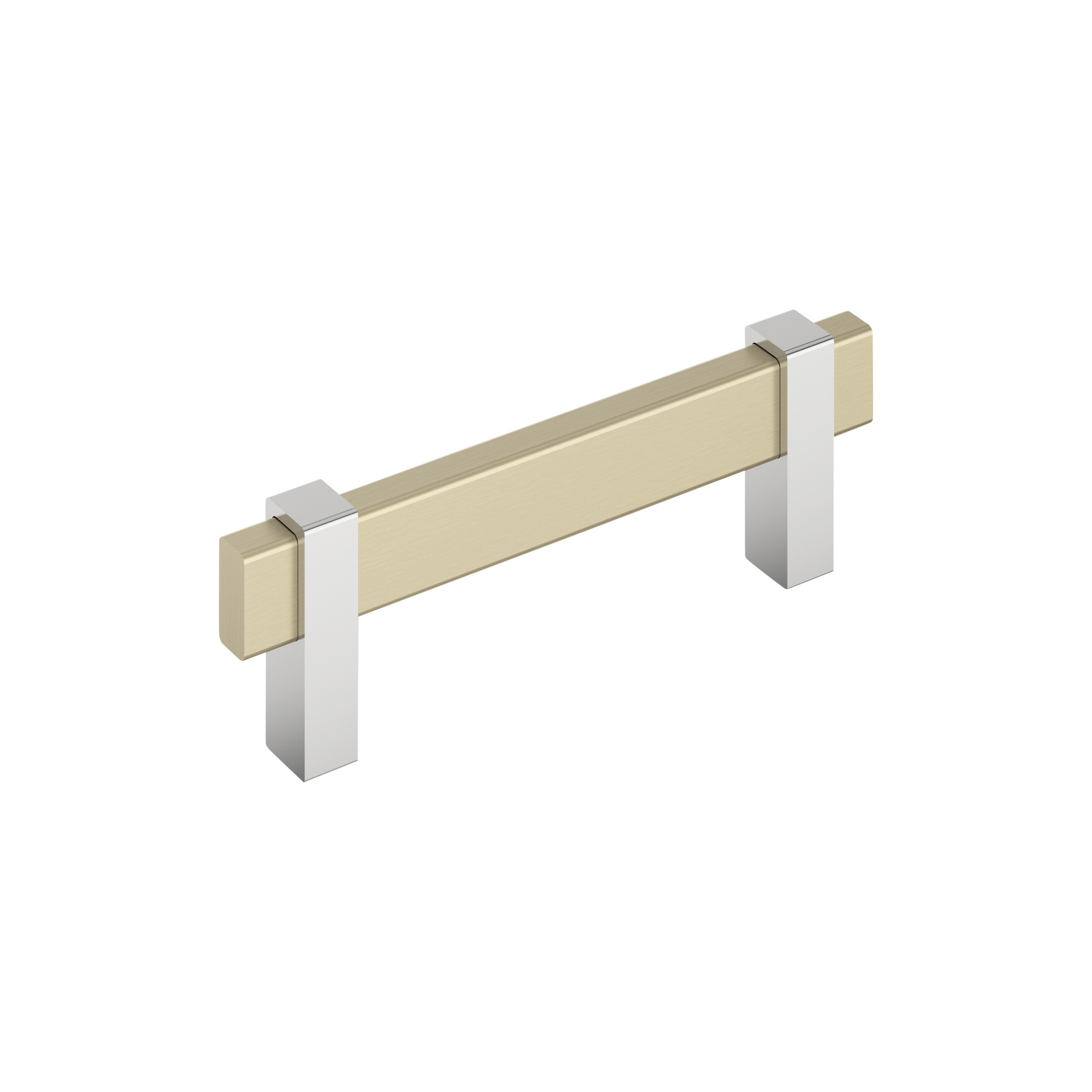 Mulino 3-3/4 inch (96mm) Center-to-Center Golden Champagne/Polished Chrome Cabinet Pull