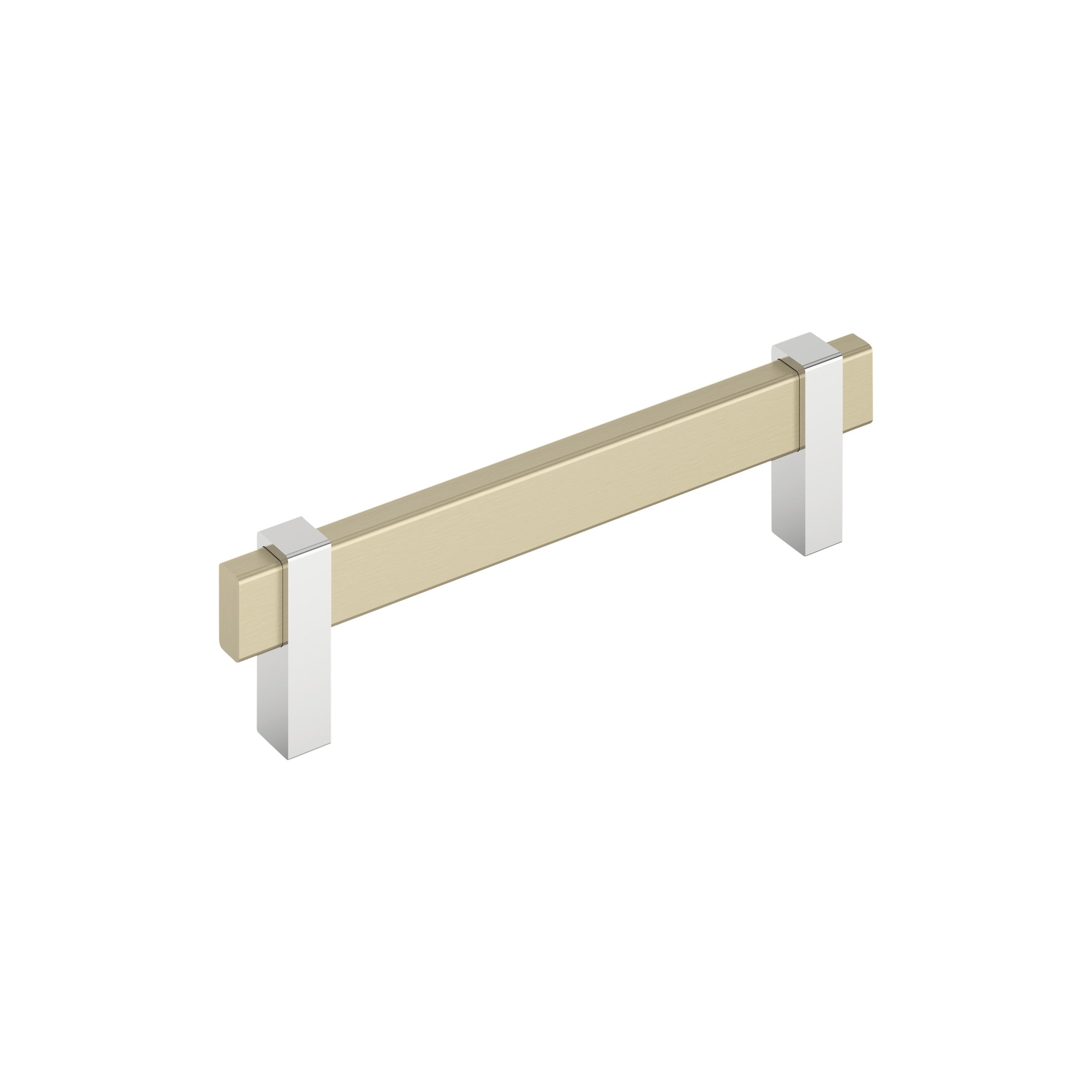 Mulino 5-1/16 inch (128mm) Center-to-Center Golden Champagne/Polished Chrome Cabinet Pull