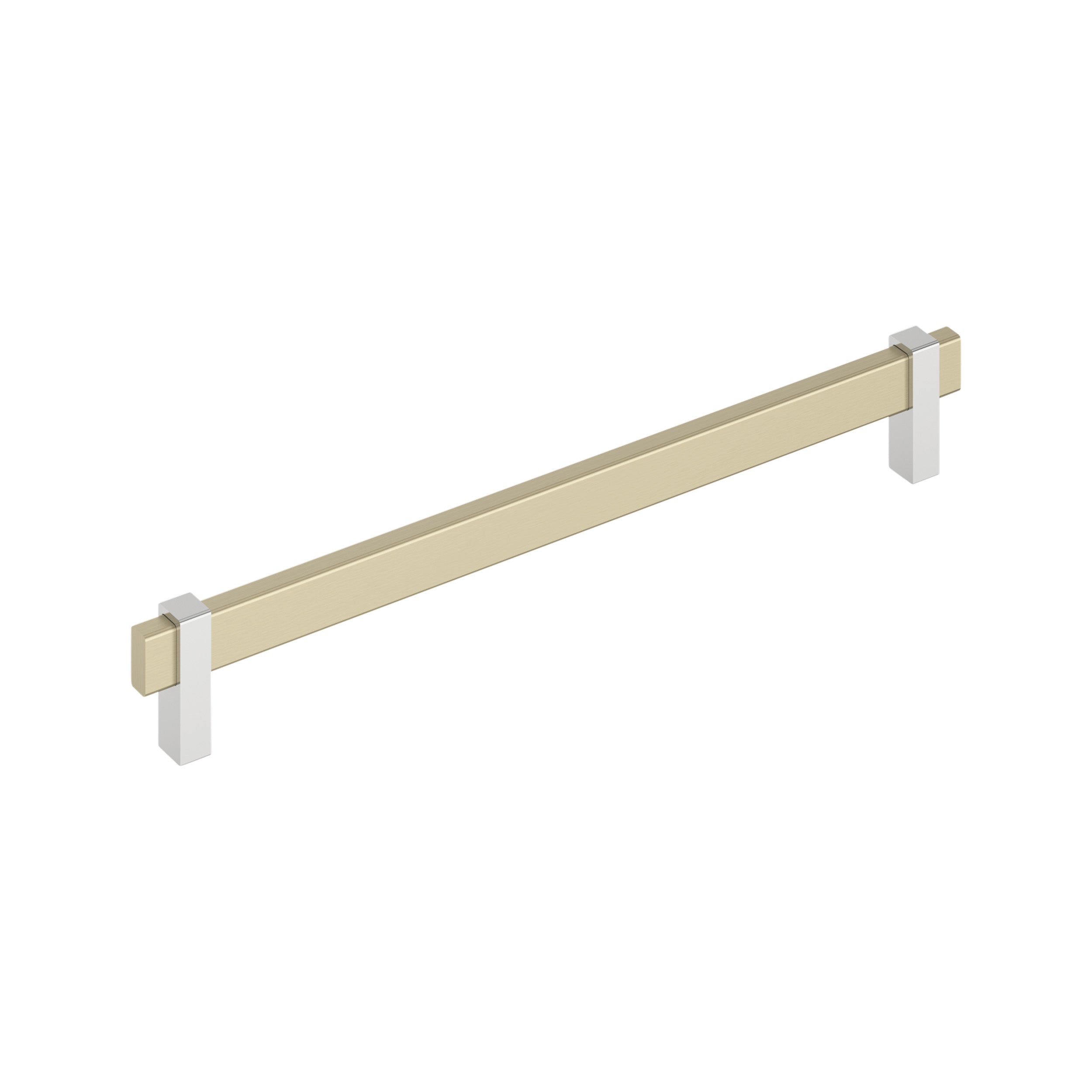 Mulino 10-1/16 inch (256mm) Center-to-Center Golden Champagne/Polished Chrome Cabinet Pull
