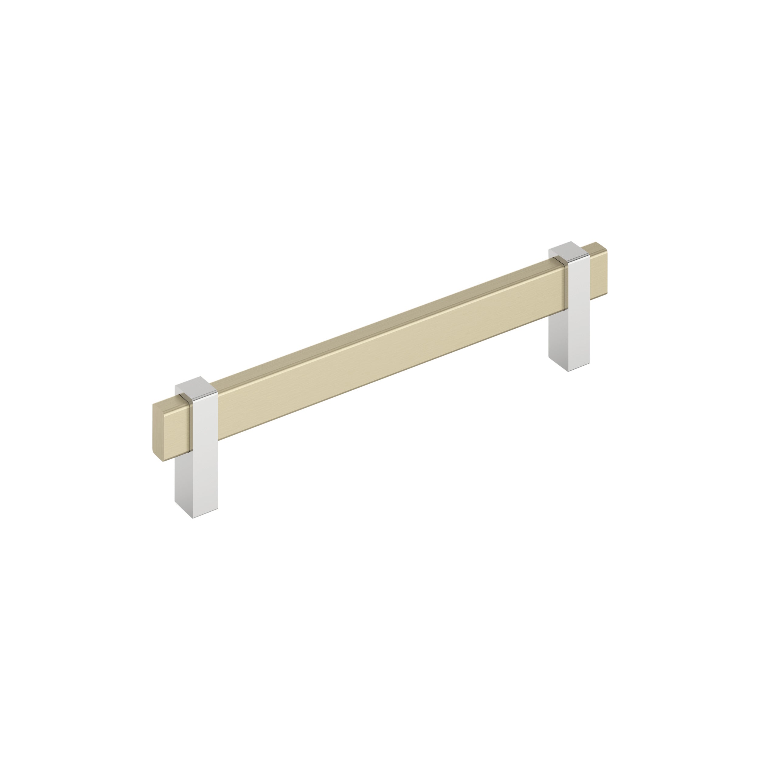 Mulino 6-5/16 inch (160mm) Center-to-Center Golden Champagne/Polished Chrome Cabinet Pull