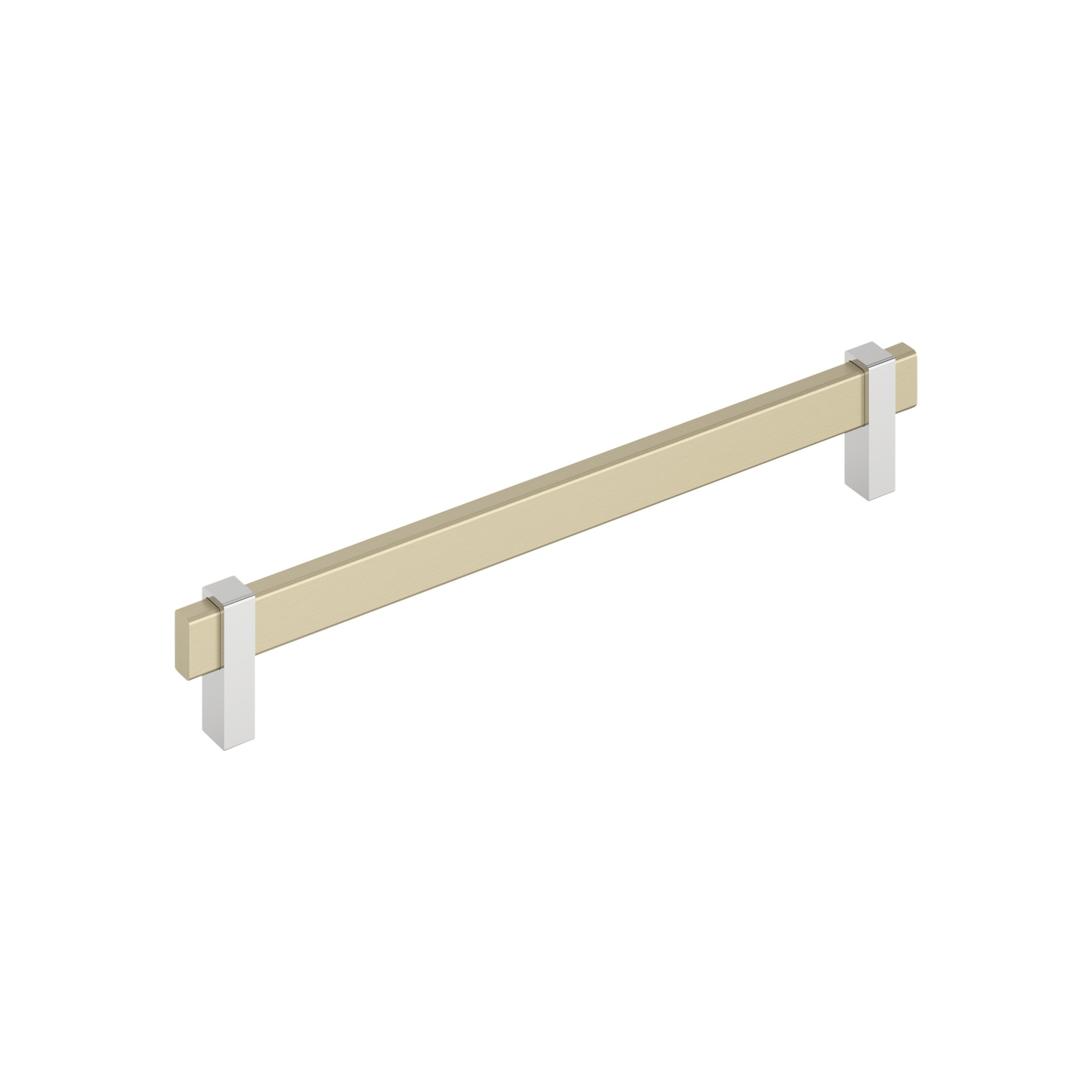 Mulino 8-13/16 inch (224mm) Center-to-Center Golden Champagne/Polished Chrome Cabinet Pull