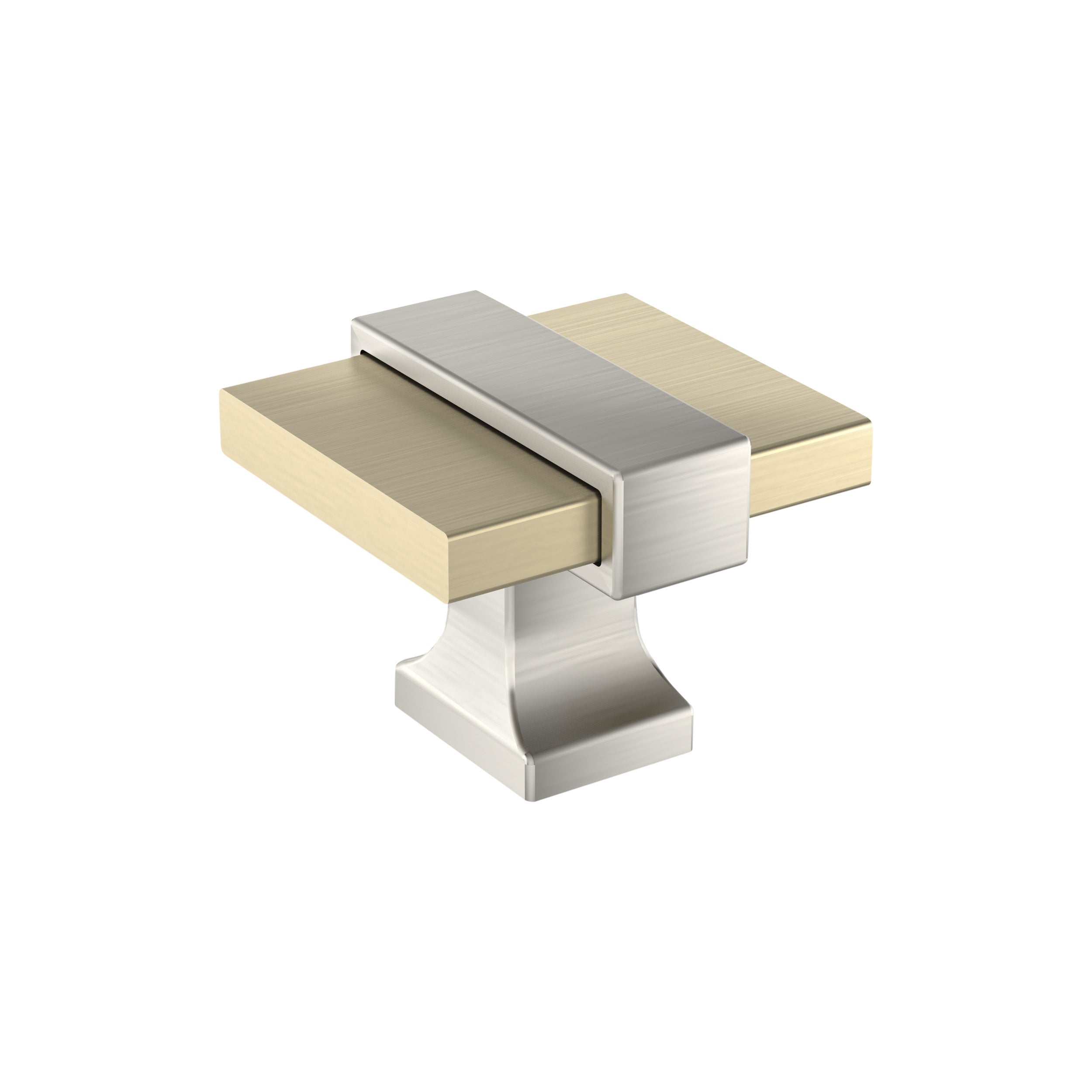 Overton 1-3/8 inch (35mm) Length Golden Champagne/Satin Nickel Cabinet Knob