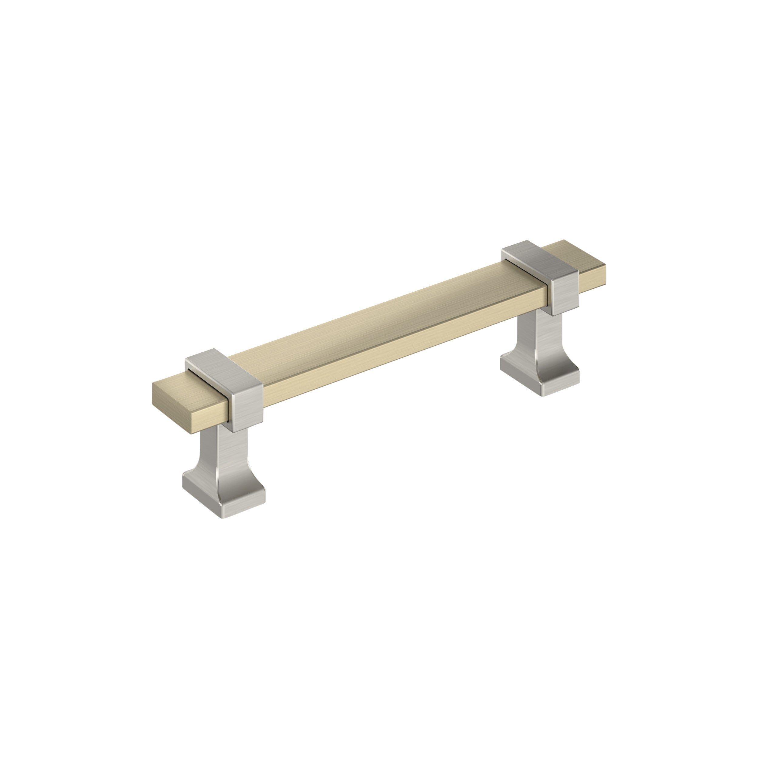 Overton 3-3/4 inch (96mm) Center-to-Center Golden Champagne/Satin Nickel Cabinet Pull