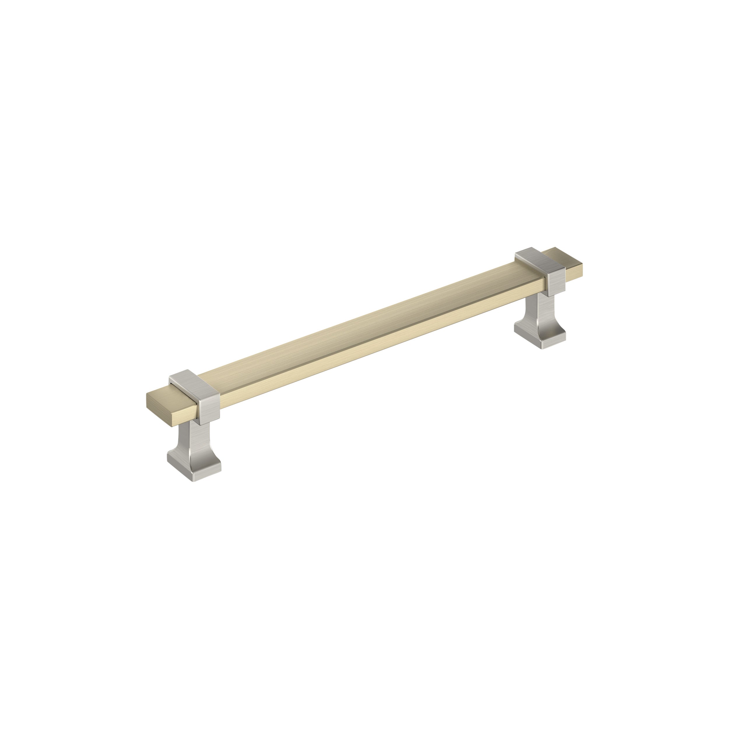 Overton 6-5/16 inch (160mm) Center-to-Center Golden Champagne/Satin Nickel Cabinet Pull
