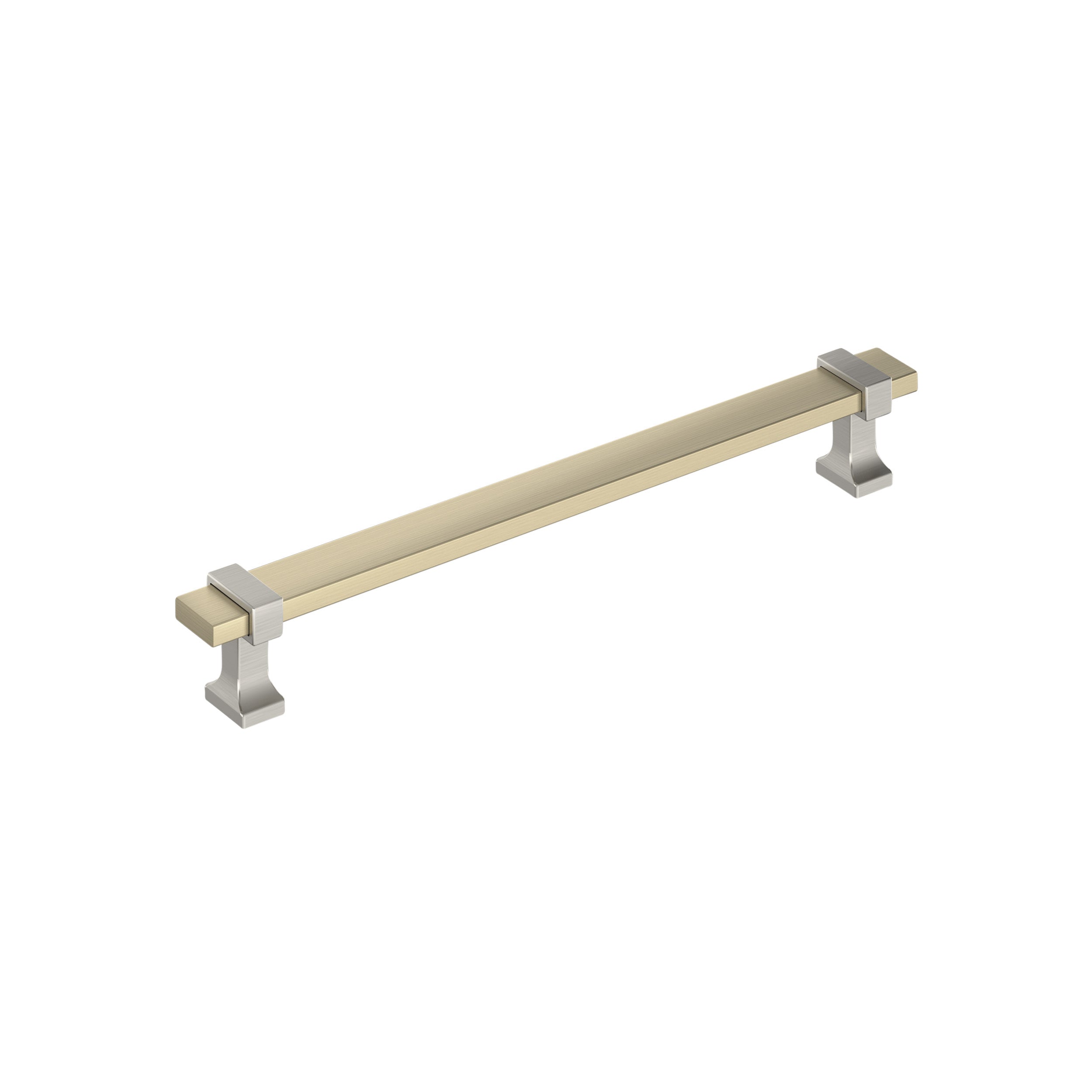 Overton 7-9/16 inch (192mm) Center-to-Center Golden Champagne/Satin Nickel Cabinet Pull