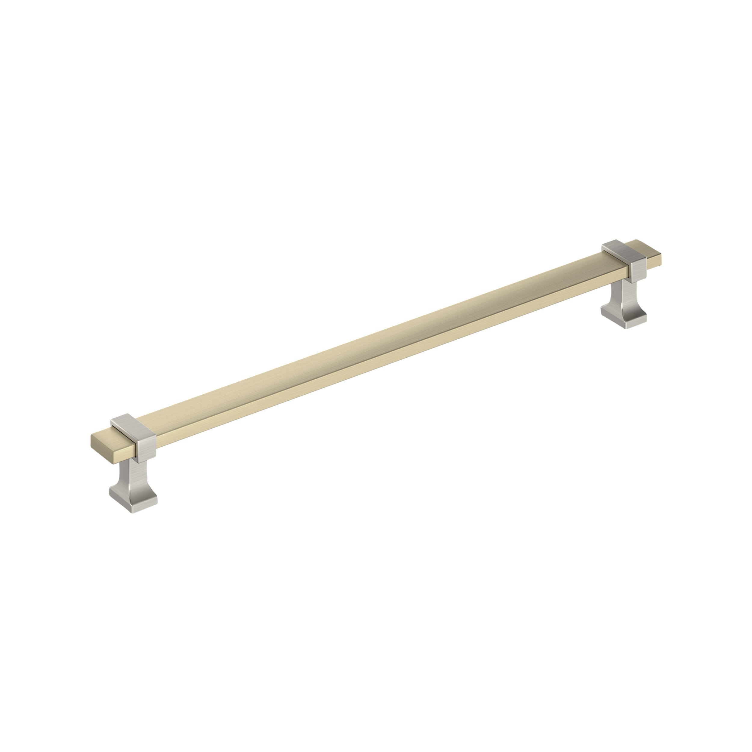 Overton 10-1/16 inch (256mm) Center-to-Center Golden Champagne/Satin Nickel Cabinet Pull