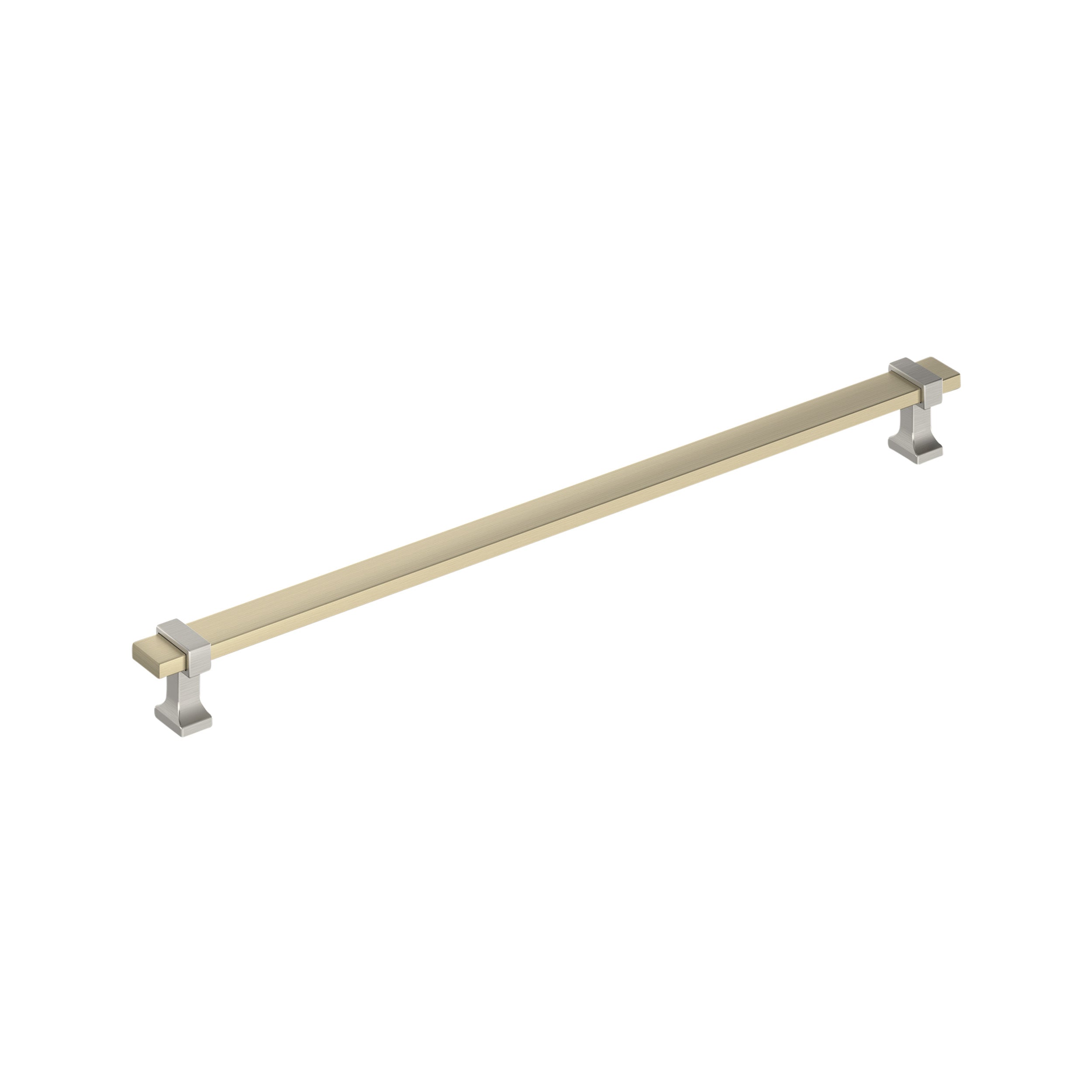 Overton 12-5/8 inch (320mm) Center-to-Center Golden Champagne/Satin Nickel Cabinet Pull