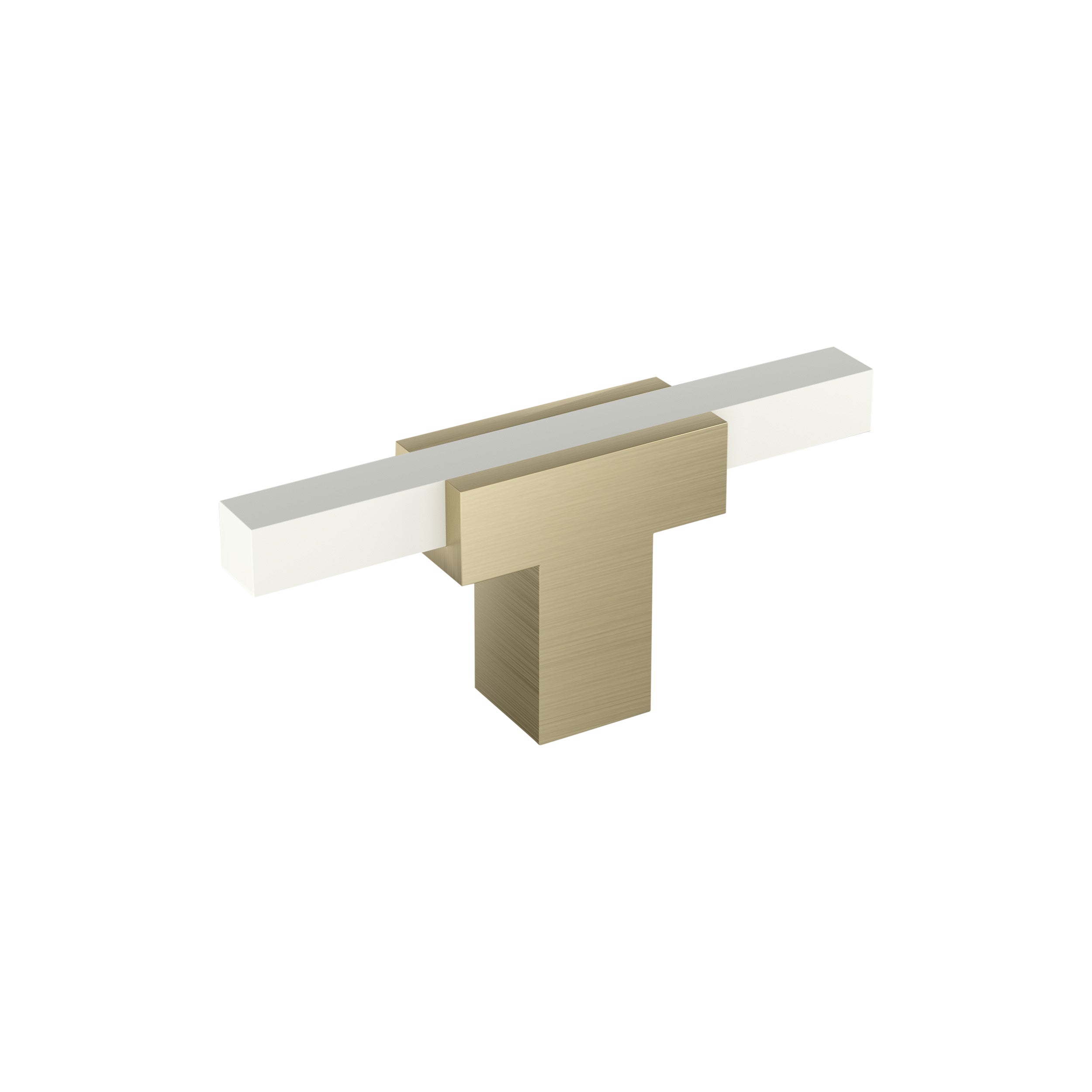 Urbanite 2-3/4 inch (70mm) Length Golden Champagne/White Cabinet Knob