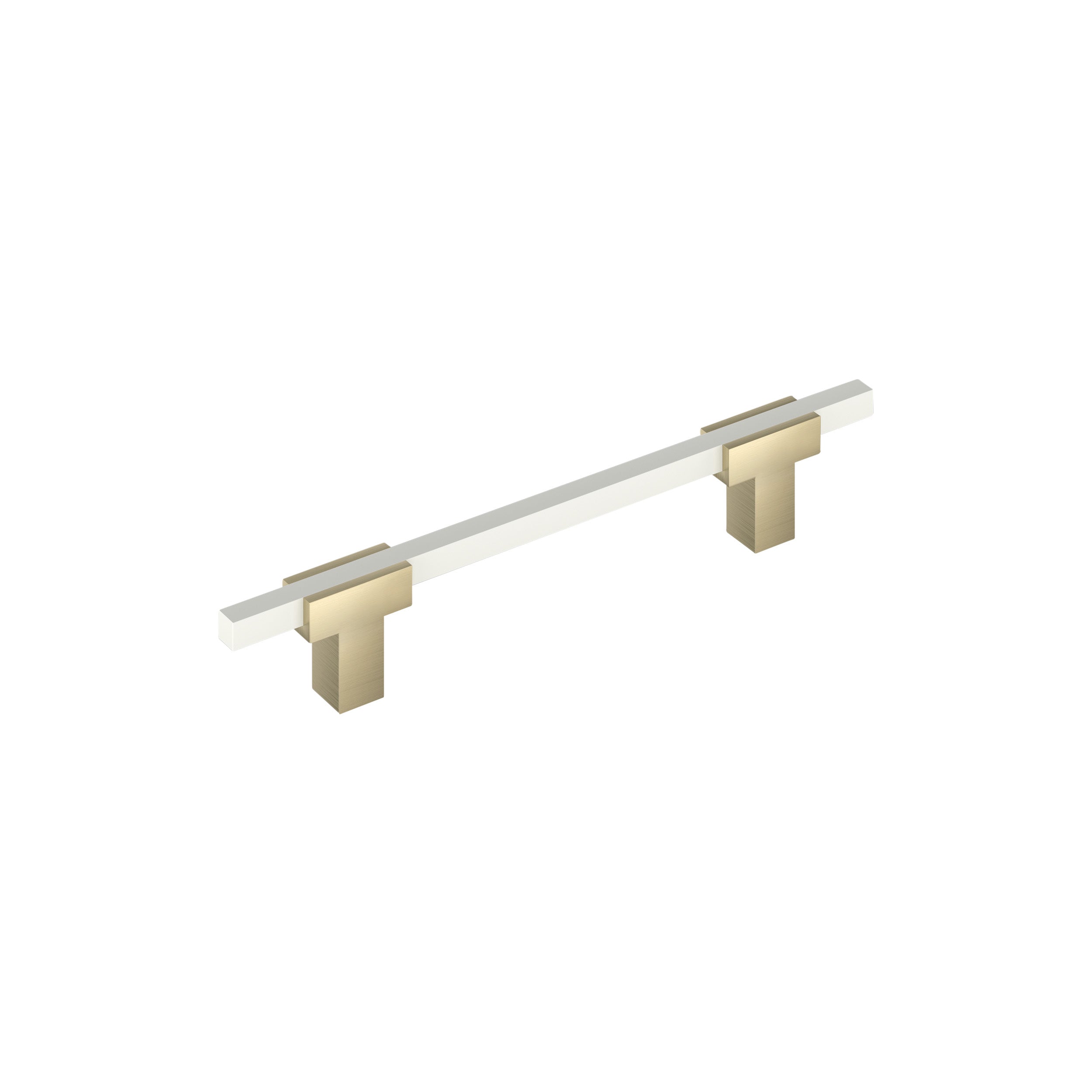 Urbanite 5-1/16 inch (128mm) Center-to-Center Golden Champagne/White Cabinet Pull