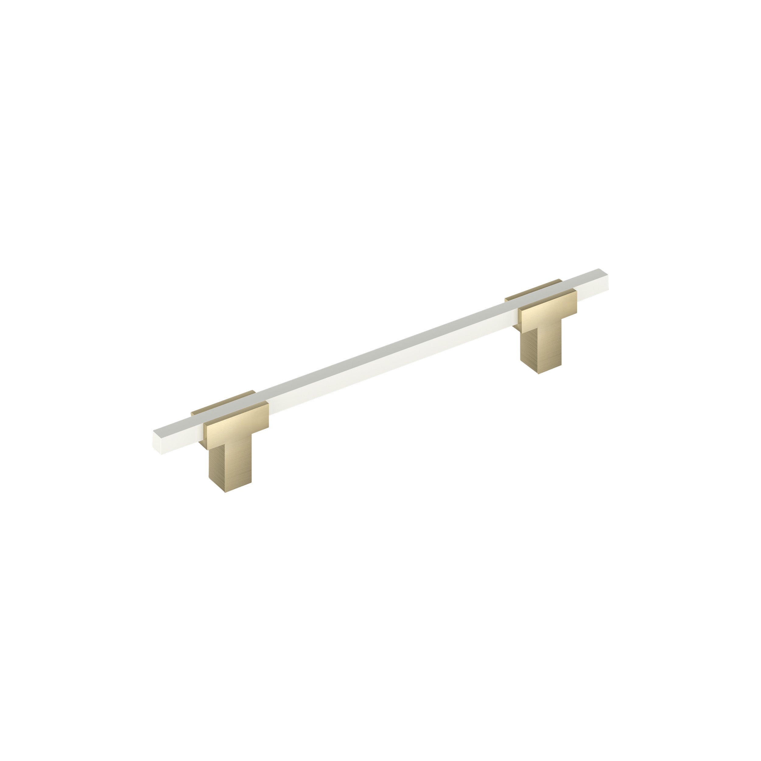 Urbanite 6-5/16 inch (160mm) Center-to-Center Golden Champagne/White Cabinet Pull