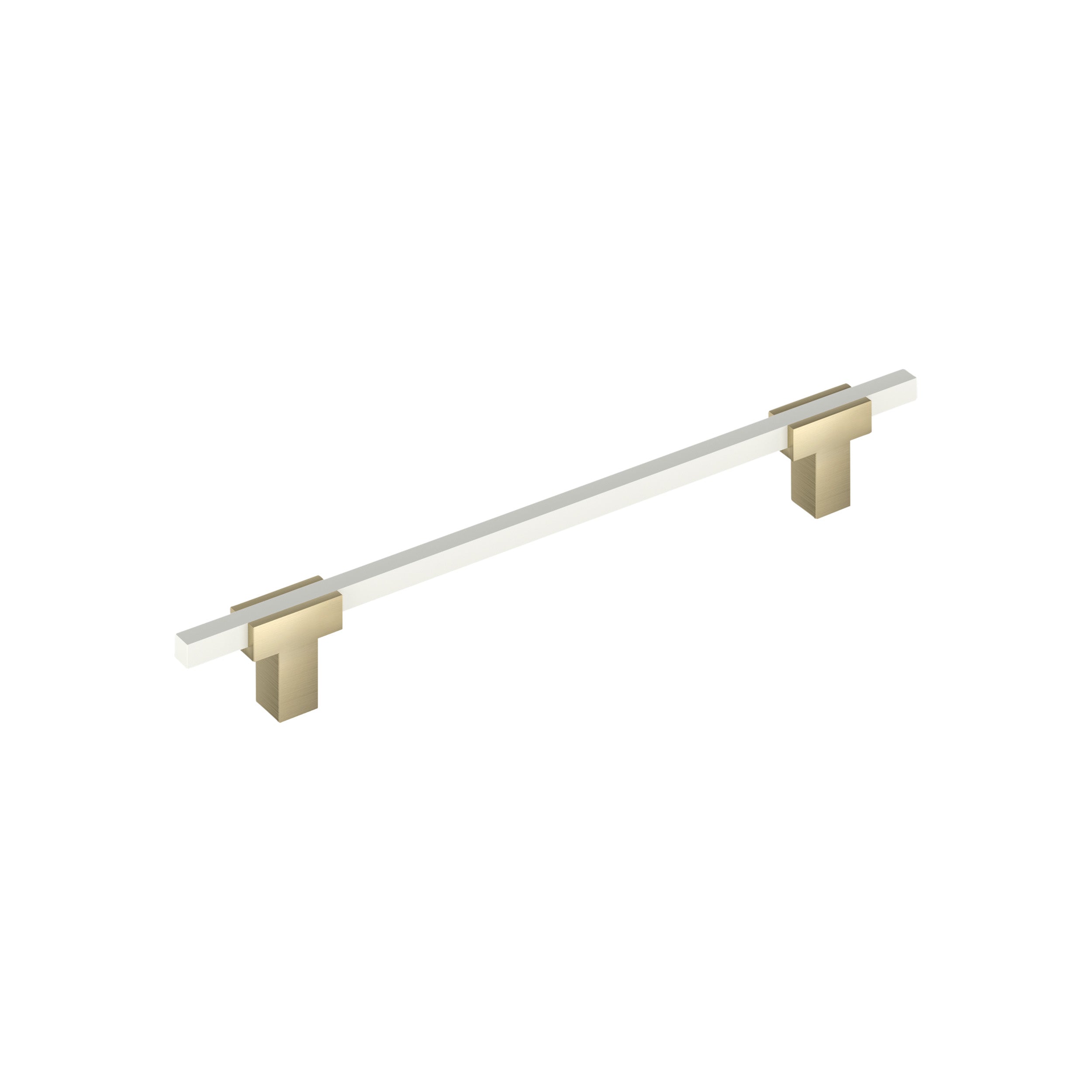 Urbanite 7-9/16 inch (192mm) Center-to-Center Golden Champagne/White Cabinet Pull