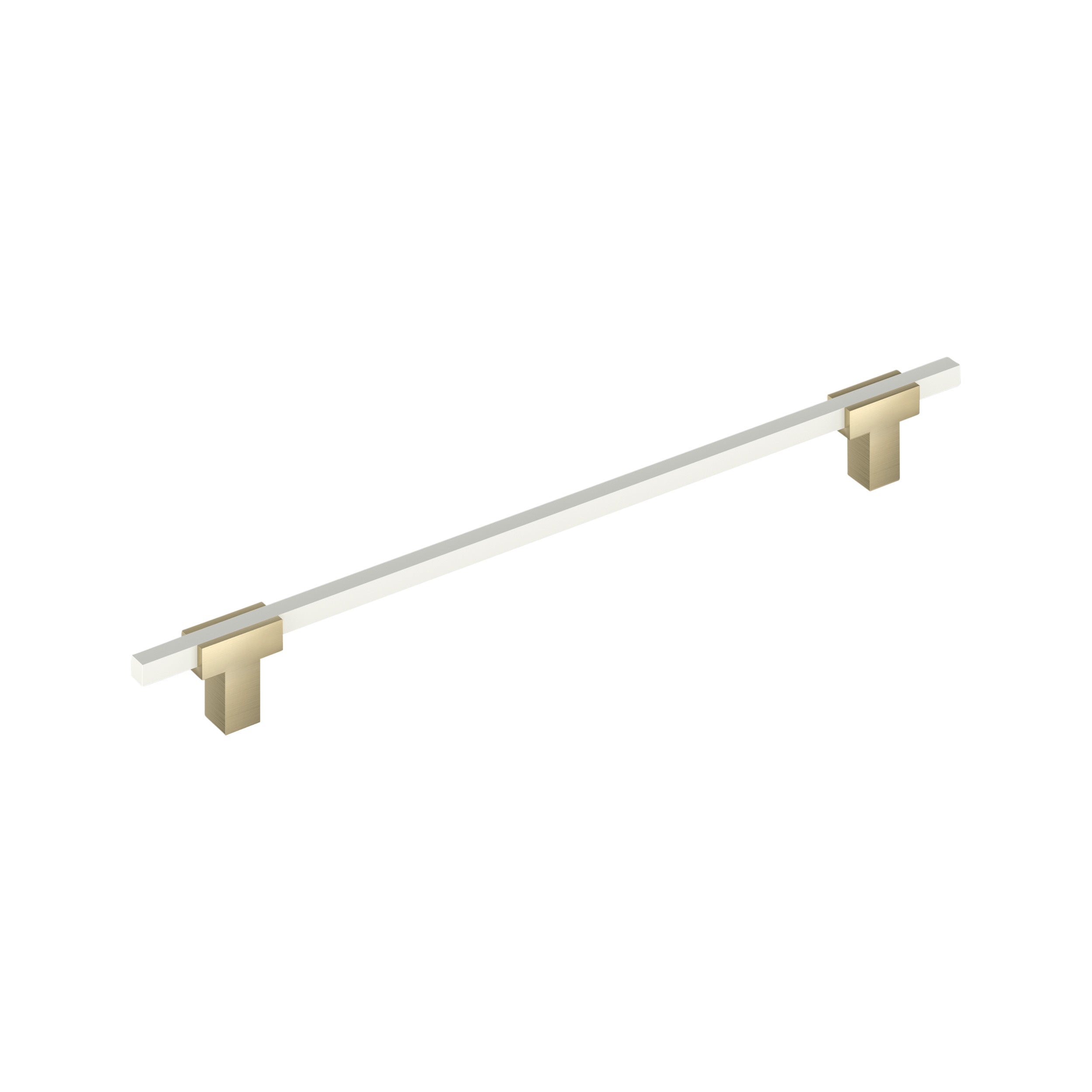 Urbanite 10-1/16 inch (256mm) Center-to-Center Golden Champagne/White Cabinet Pull