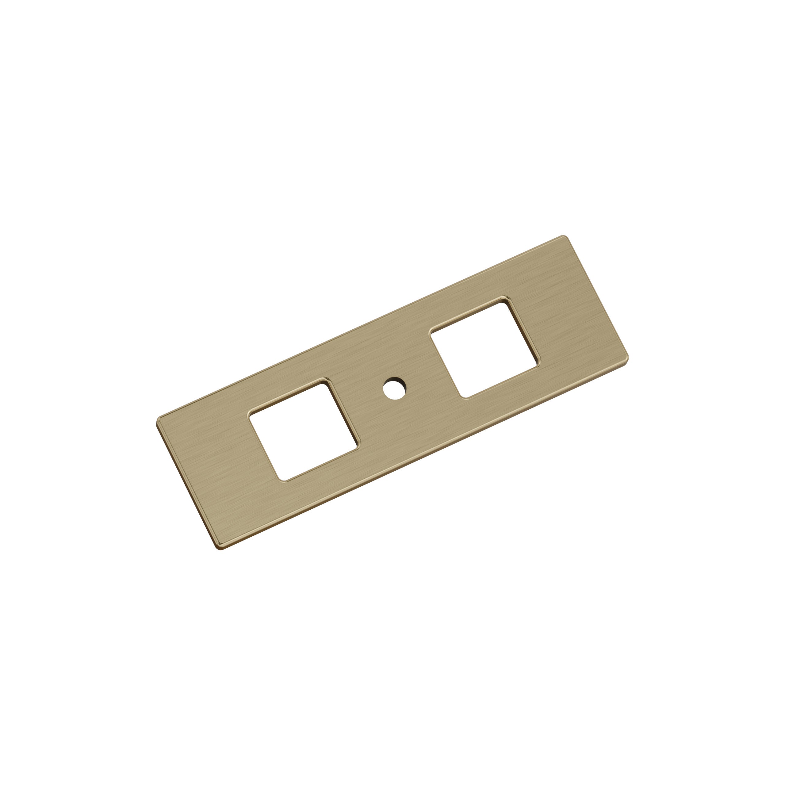 Medora 3-11/16 inch (94mm) Length Rectangle Golden Champagne Cabinet Knob Backplate