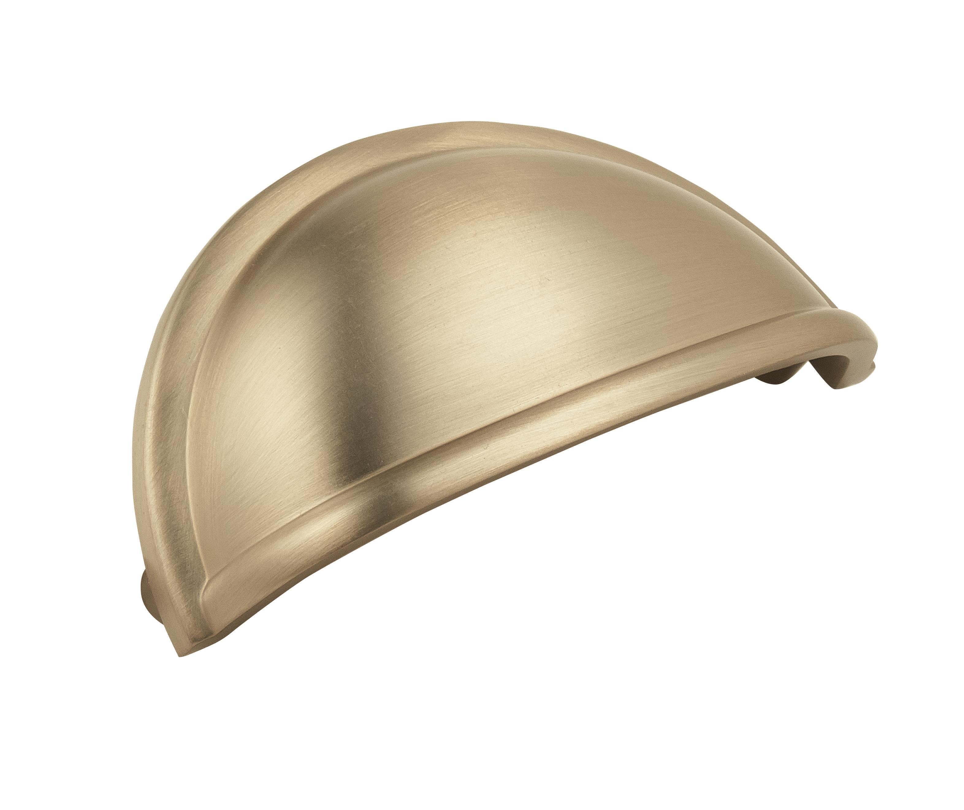 Cup Pulls 3 inch (76mm) Center-to-Center Golden Champagne Cabinet Cup Pull