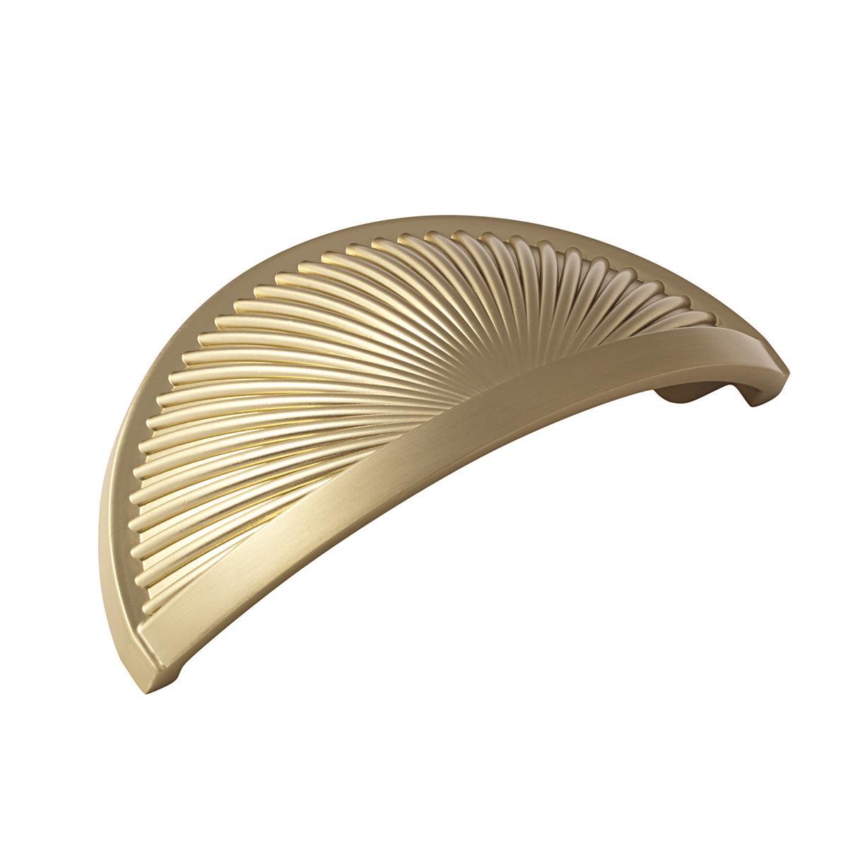 Sea Grass 3 inch (76mm) Center-to-Center Golden Champagne Cabinet Cup Pull