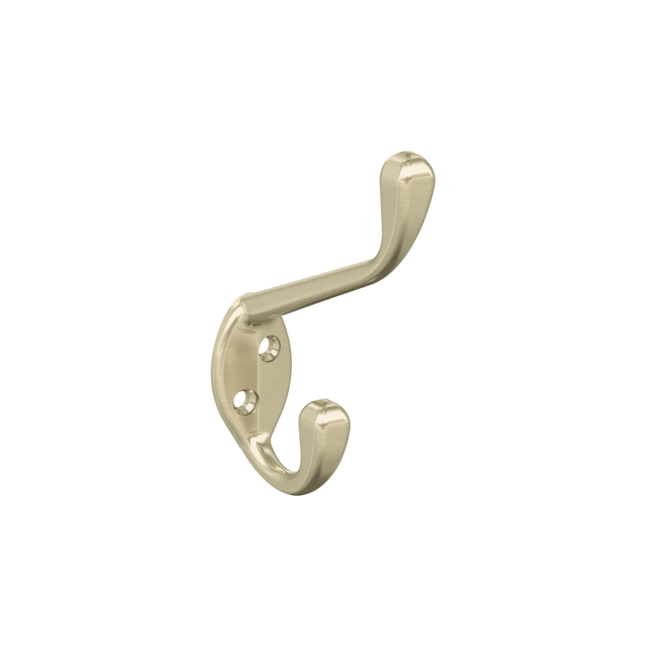 Noble Double Prong Golden Champagne Decorative Wall Hook