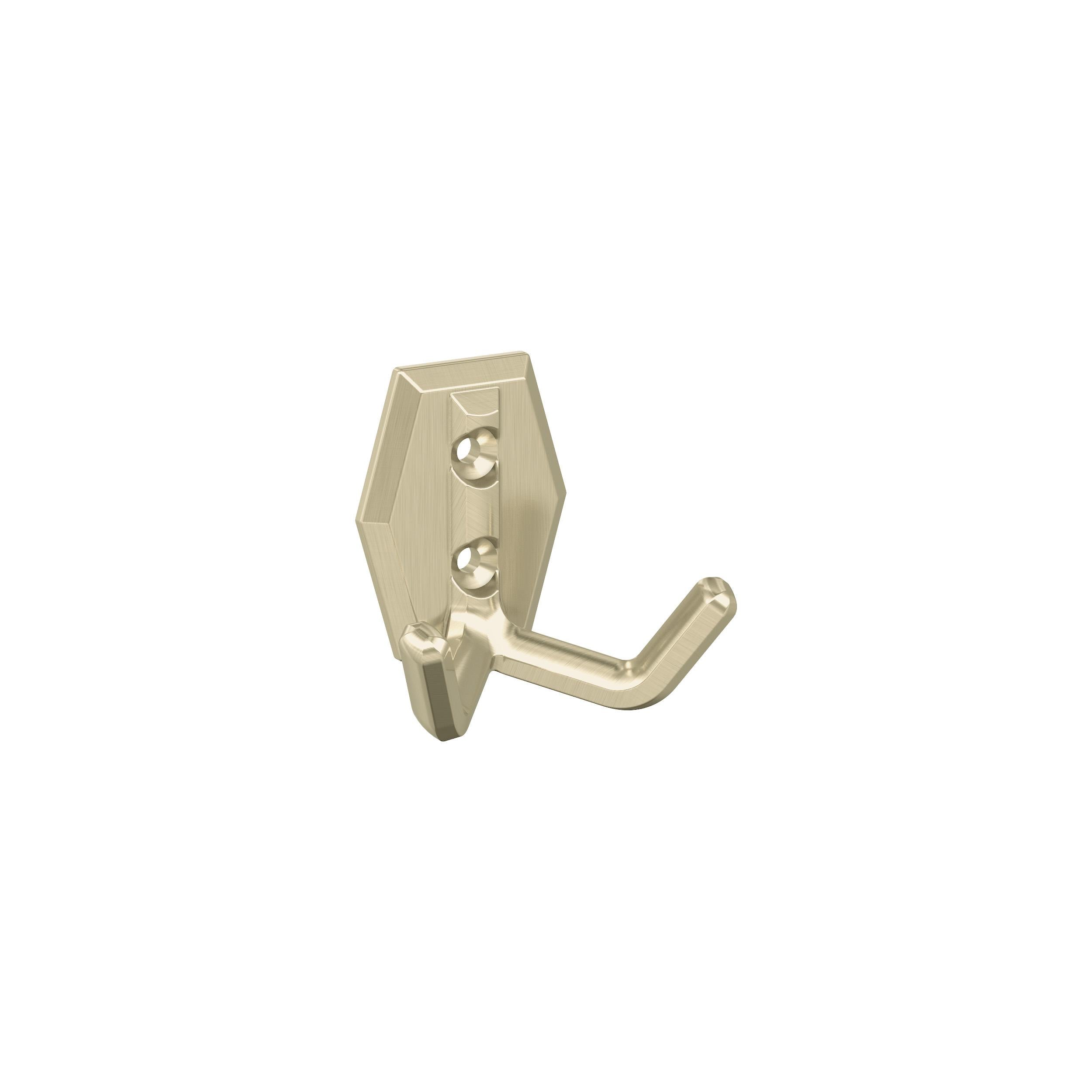 Benton Double Prong Golden Champagne Decorative Wall Hook