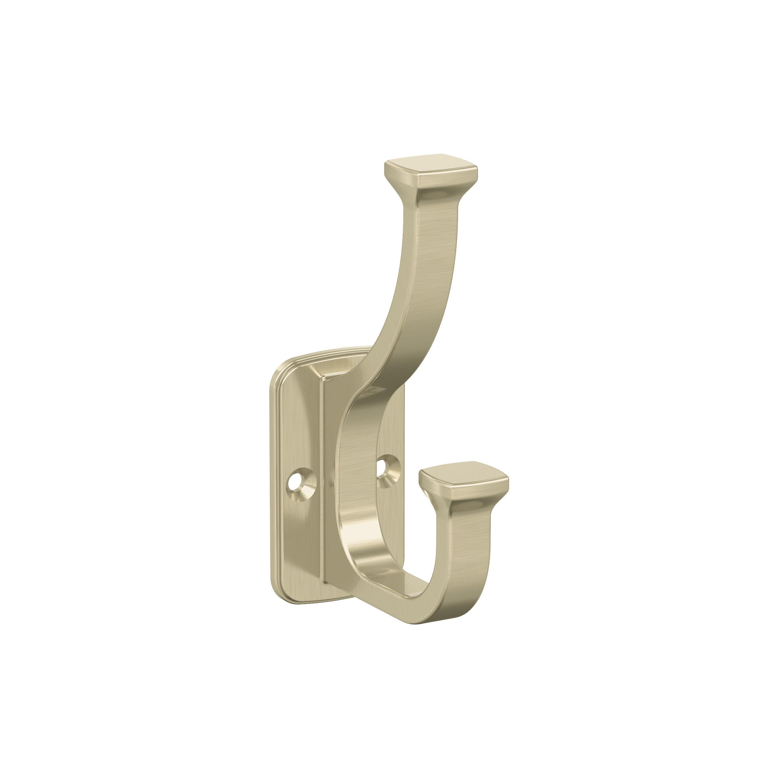 Alder Double Prong Golden Champagne Decorative Wall Hook