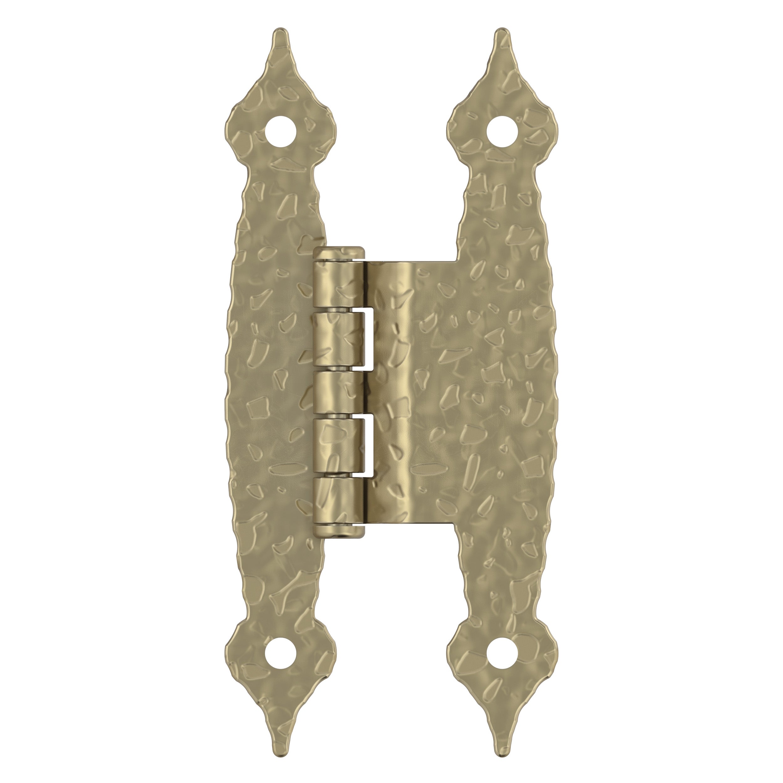 3/8 inch (10mm) Offset Non-Self Closing Face Mount Golden Champagne Cabinet Hinge - 1 Pair