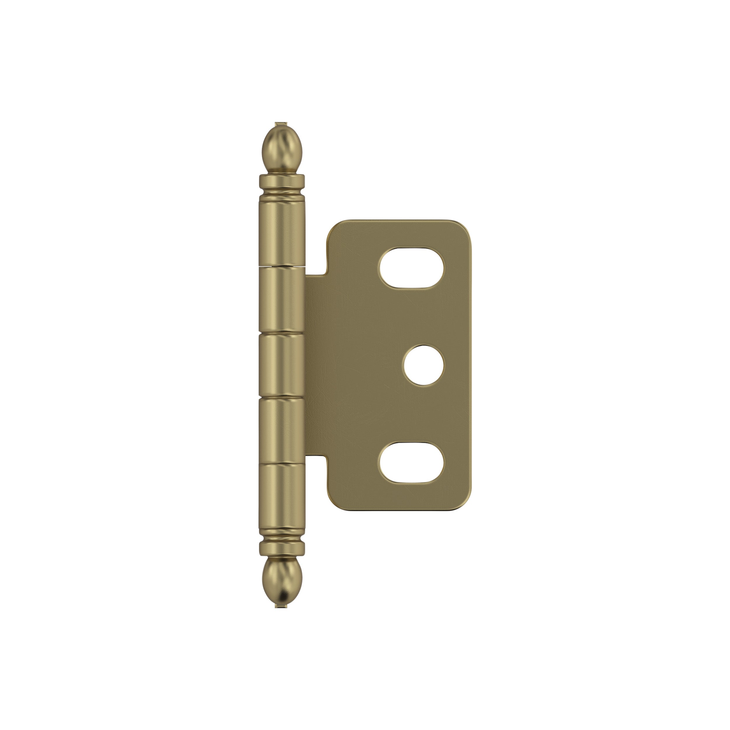 3/4 inch (19mm) Door Thickness Full Inset Partial Wrap Ball Tip Golden Champagne Cabinet Hinge - Single Hinge