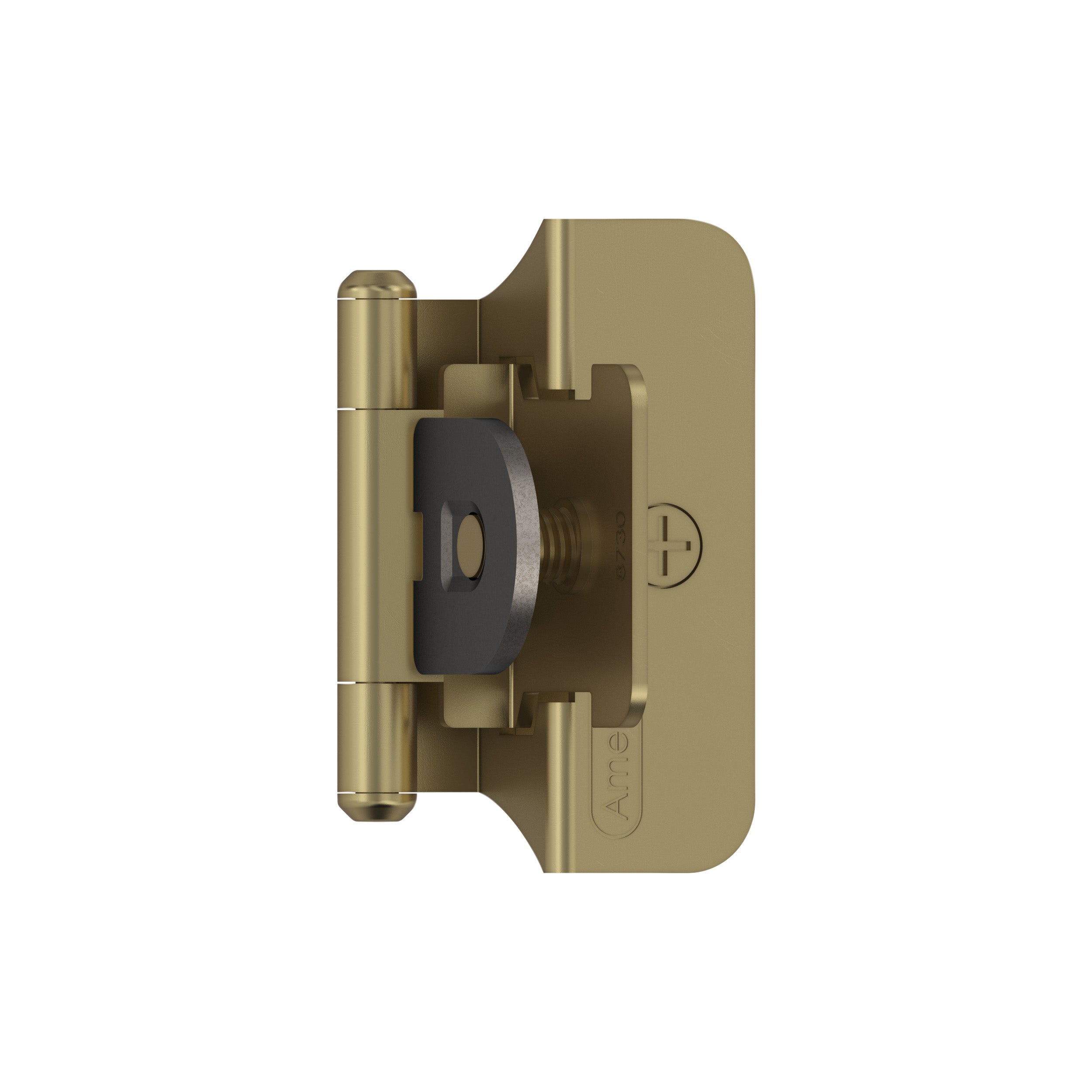 1/4 inch (6mm) Overlay Double Demountable Golden Champagne Cabinet Hinge - 1 Pair