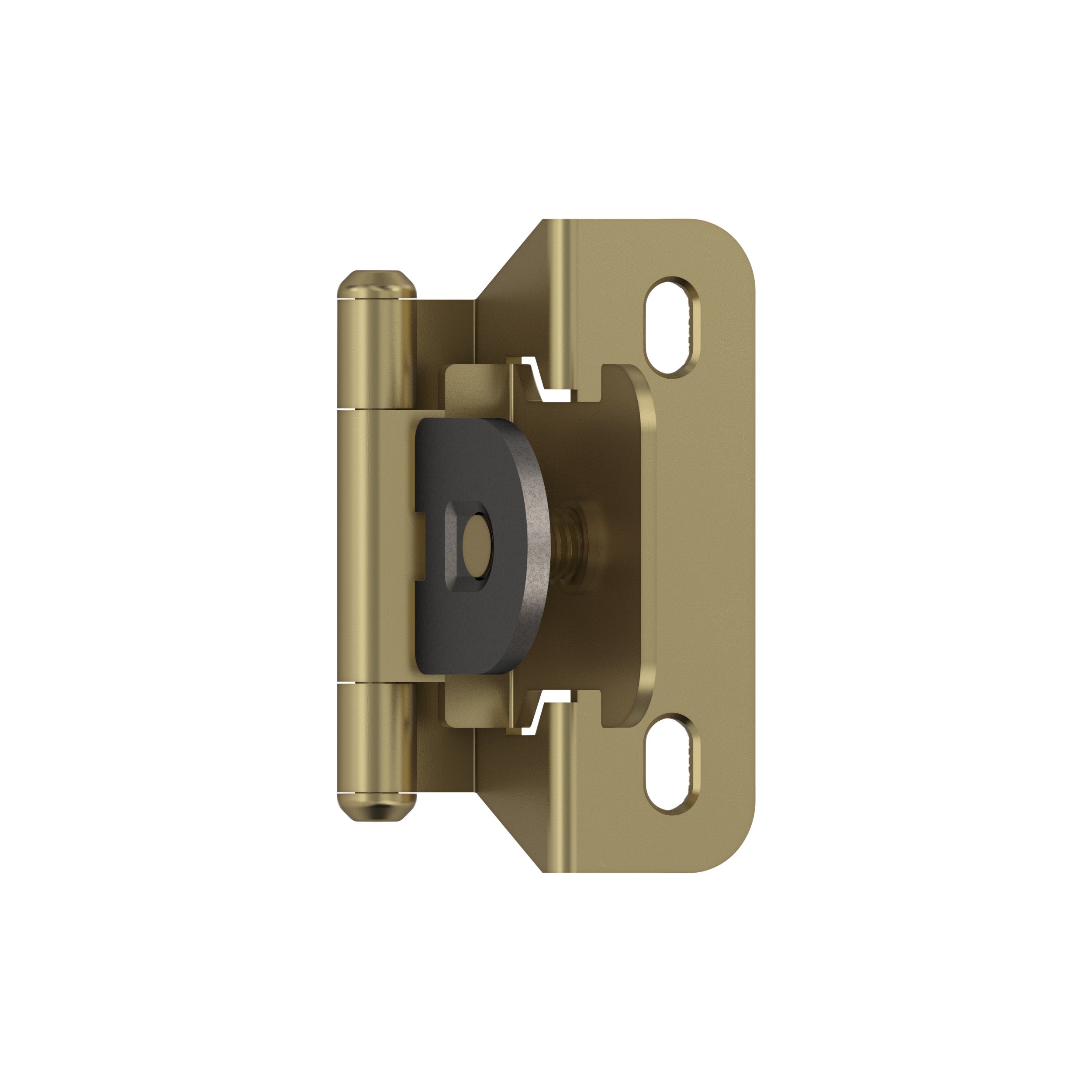 1/4 inch (6mm) Overlay Single Demountable Partial Wrap Golden Champagne Cabinet Hinge - 1 Pair