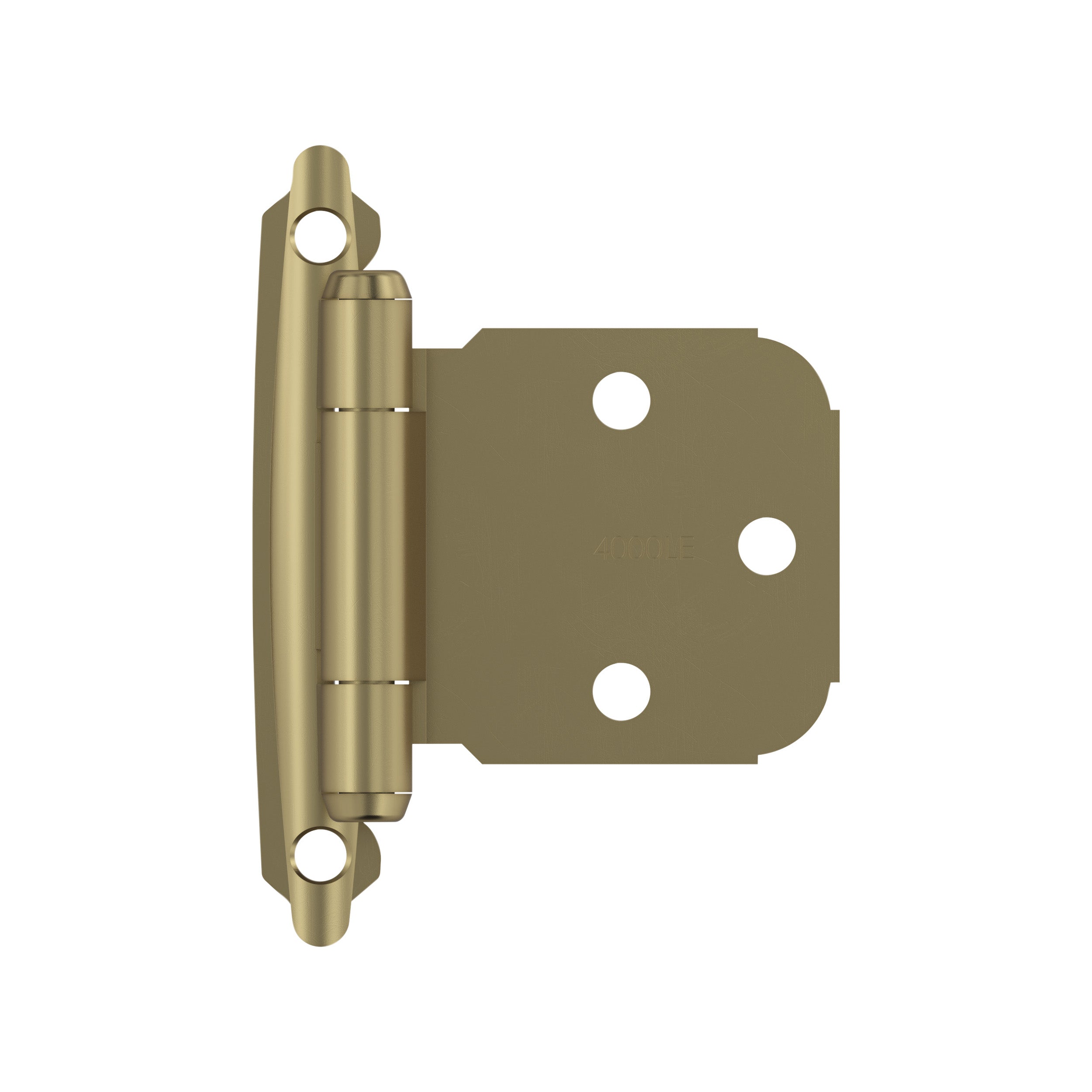 Variable Overlay Self Closing Face Mount Golden Champagne Cabinet Hinge - 1 Pair