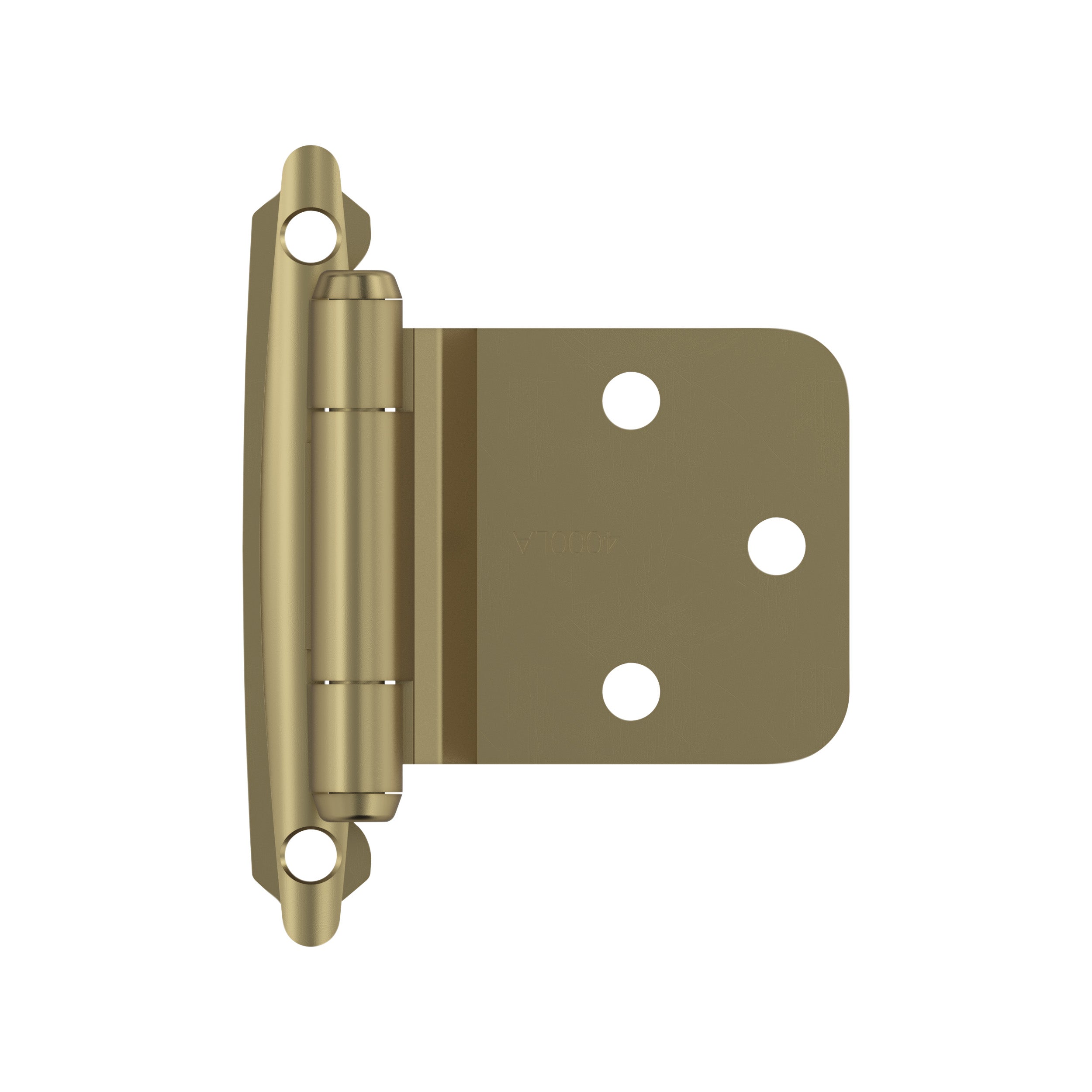 Variable Overlay Self Closing Face Mount Reverse Bevel Golden Champagne Cabinet Hinge - 1 Pair
