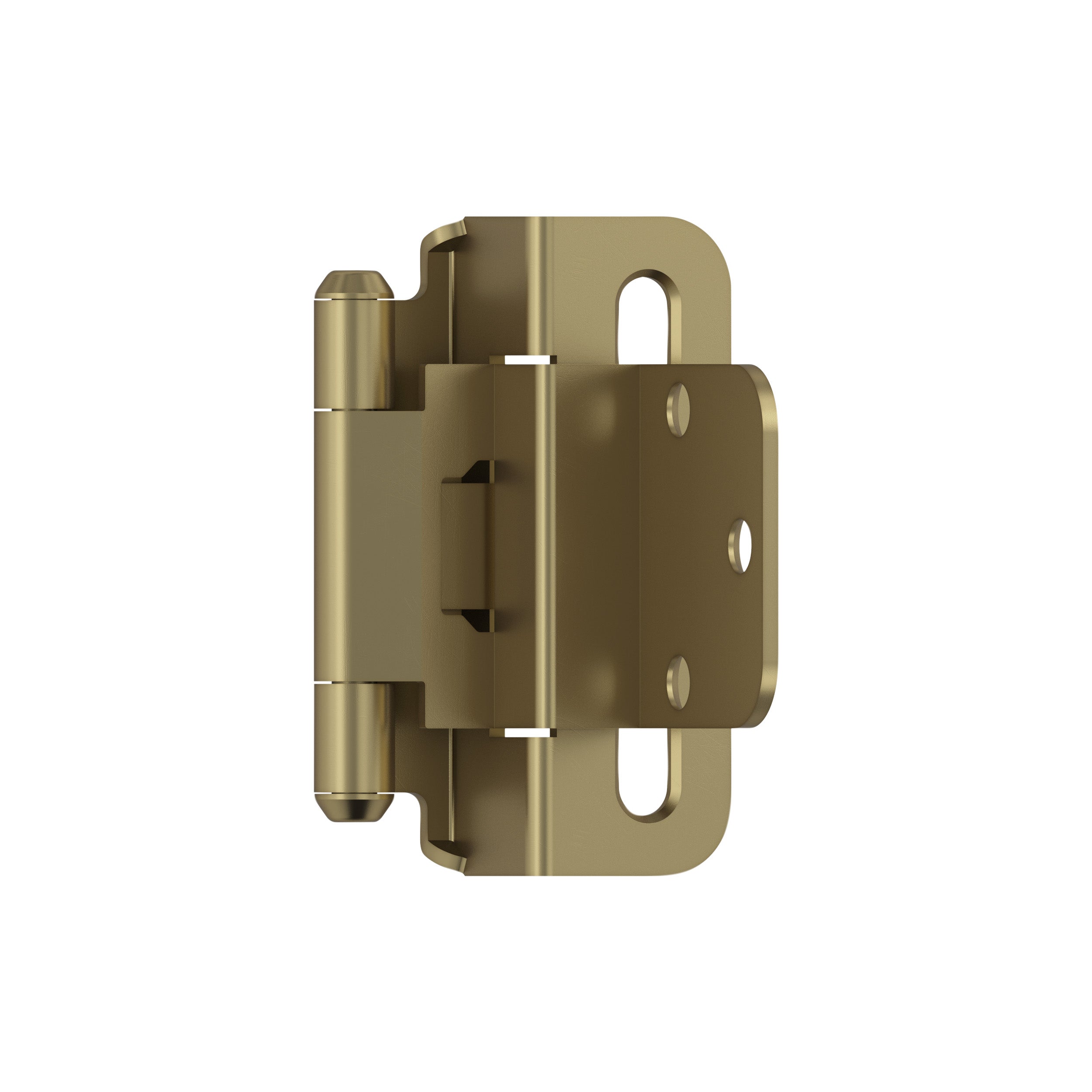 3/8 inch (10mm) Inset Self Closing Partial Wrap Golden Champagne Cabinet Hinge - 1 Pair