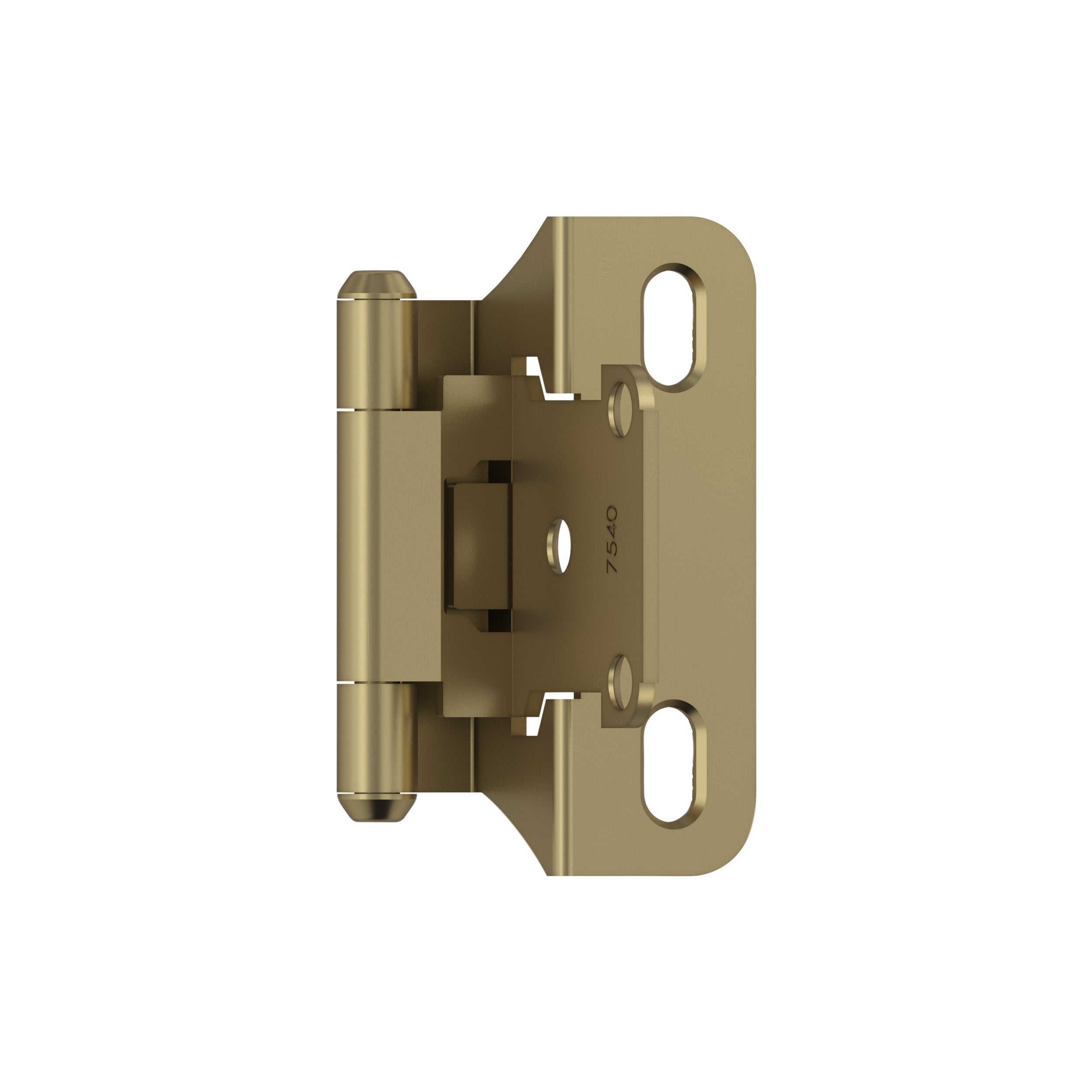 1/4 inch (6mm) Overlay Self Closing Partial Wrap Golden Champagne Cabinet Hinge - 1 Pair
