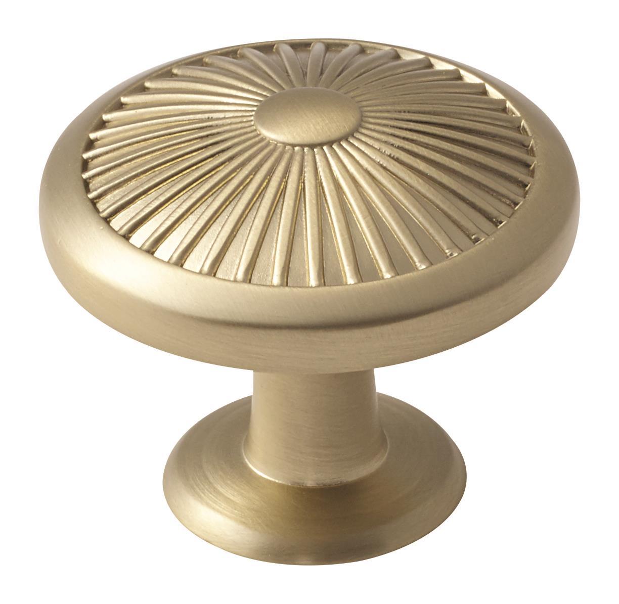 Crawford 1-3/8 inch (35mm) Diameter Golden Champagne Cabinet Knob