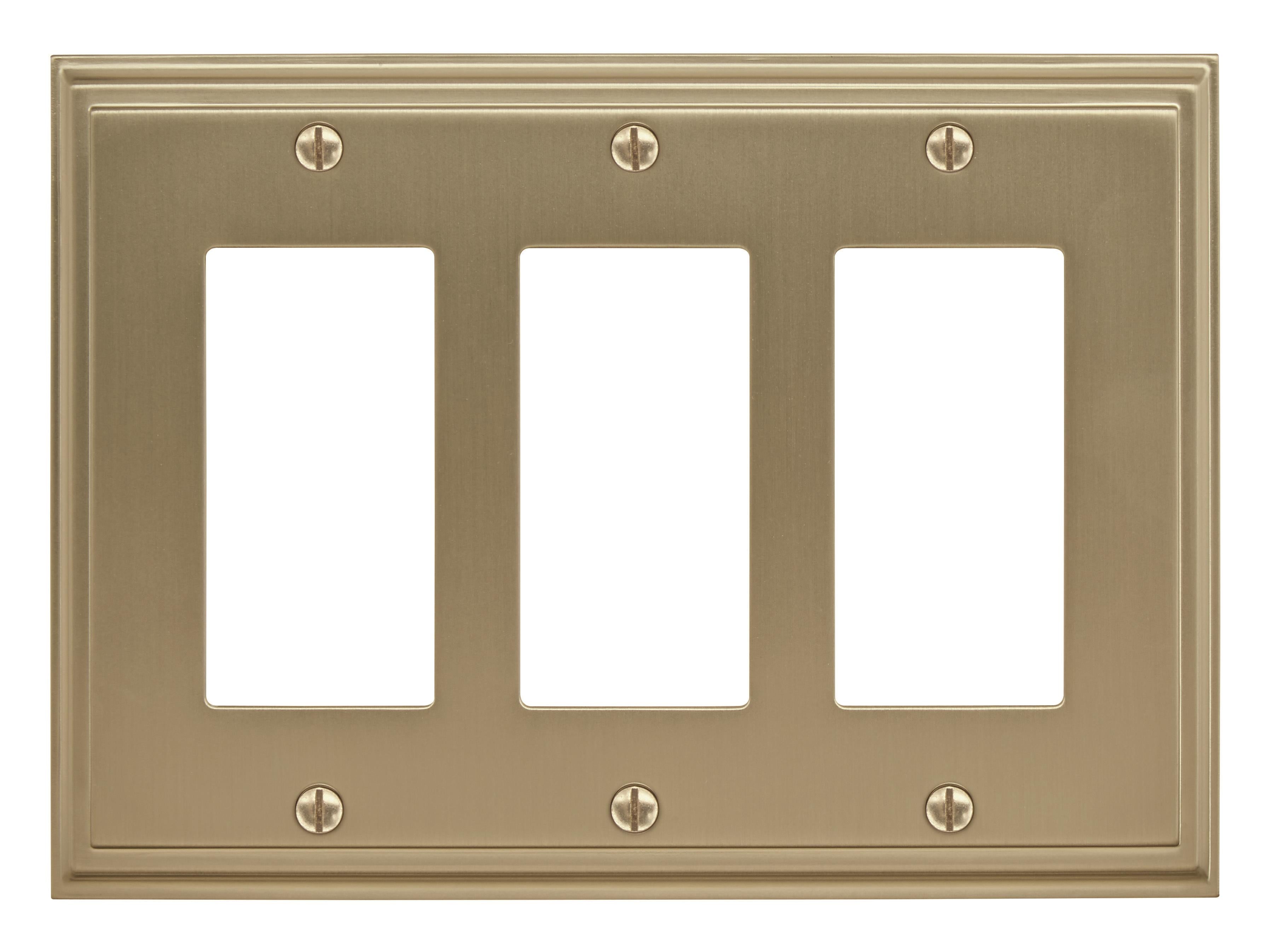 Mulholland 3 Rocker Golden Champagne Wall Plate